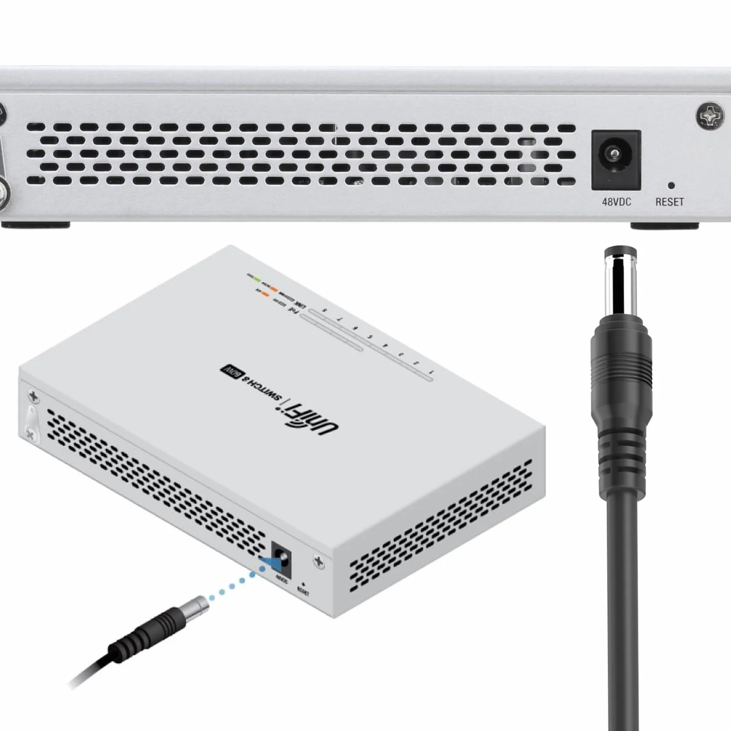 TAIFU 48 V Ubiquiti Networks zasilacz ładowarka do UniFi US-8-60W USW-Ultra-60W 8-portowy zarządzany Gigabit PoE Ethernet Switch UI.com US8-60W US860W US-860W DC48V 1.25A AC adapter kabel do ładowania