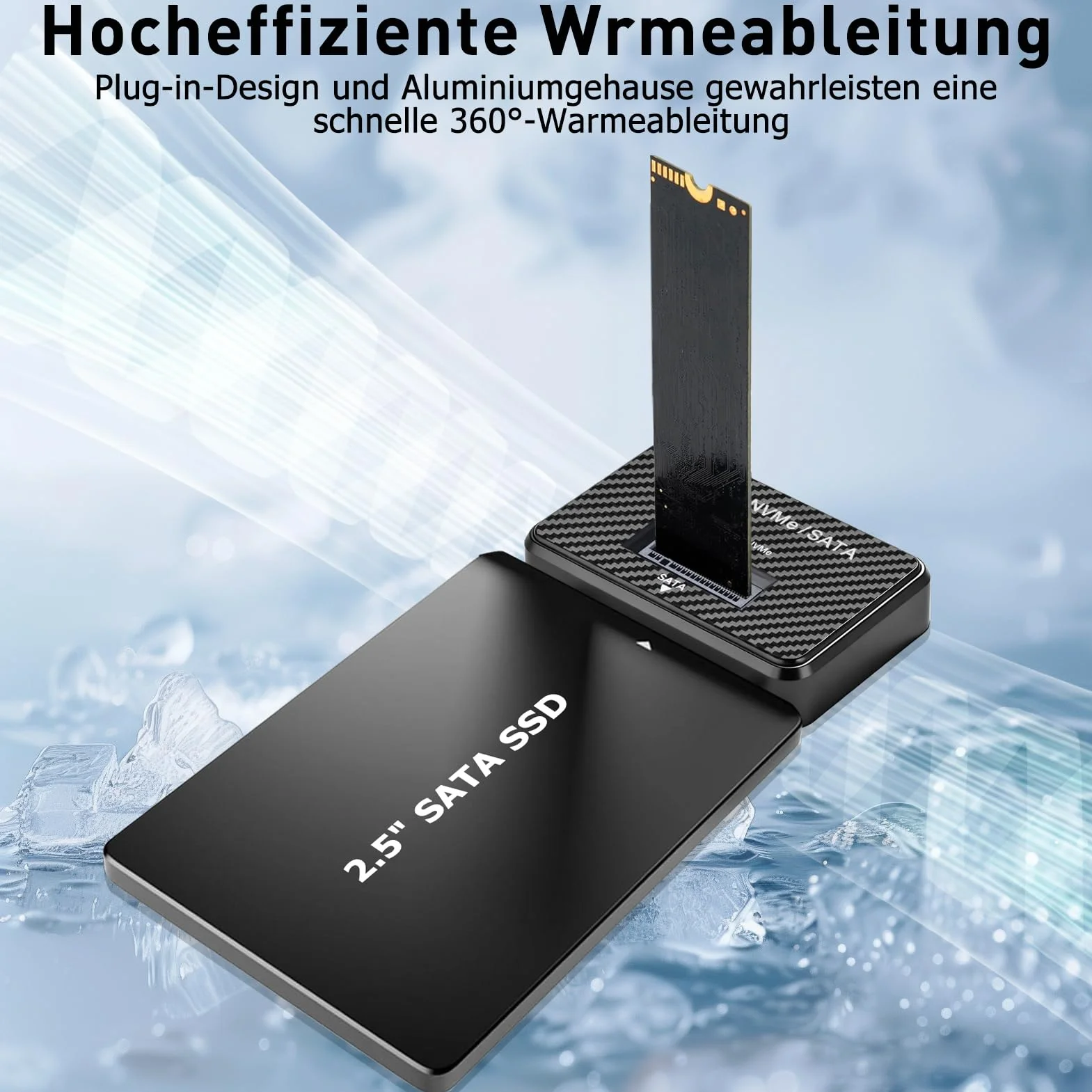 Stacja dokująca M.2 NVMe SATA USB 3.2 Gen2 10 Gbps do 2,5" HDD/SSD 2230 2242 2260