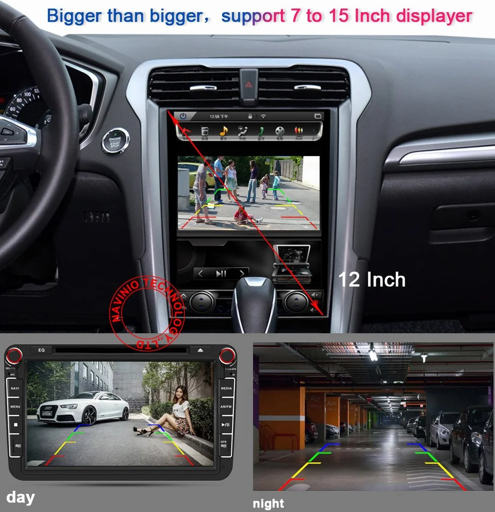 Transporter Van der trzecia kamera ze światłem hamowania, kamera cofania + 7" monitor LCD do Peugeot Expert 2007-2016/Fiat Scudo 2007-2016/Citroen Jumpy 2007-2016