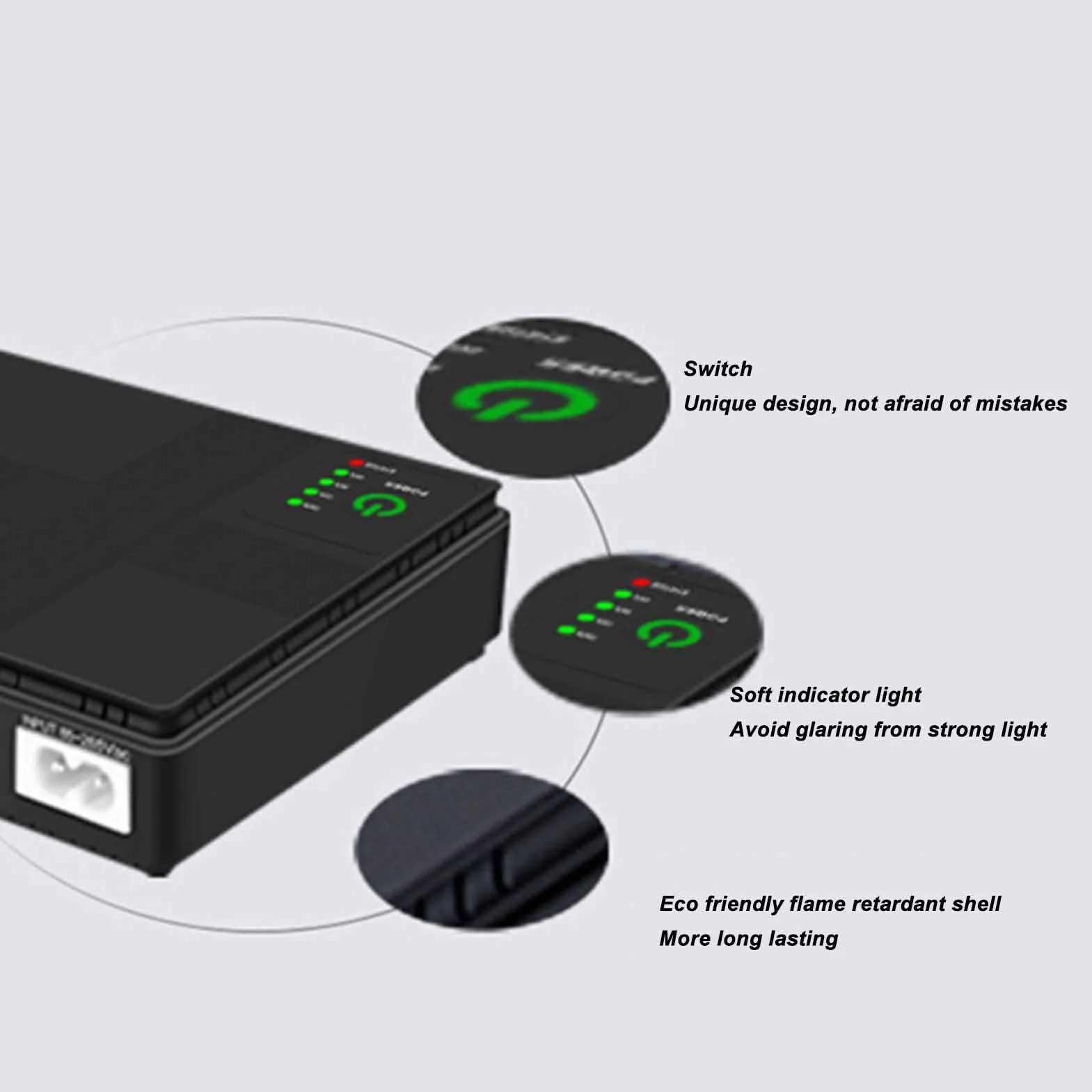 10400mAh Podwójne Wejście UPS Zapasowy Akumulator Mini Powerbank do Routera Modem Kamera Bezpieczeństwa 5V 9V 12V 2A, Wyjście POE 15V 24V 1A, do Rejestratora Linii Papilarnych,