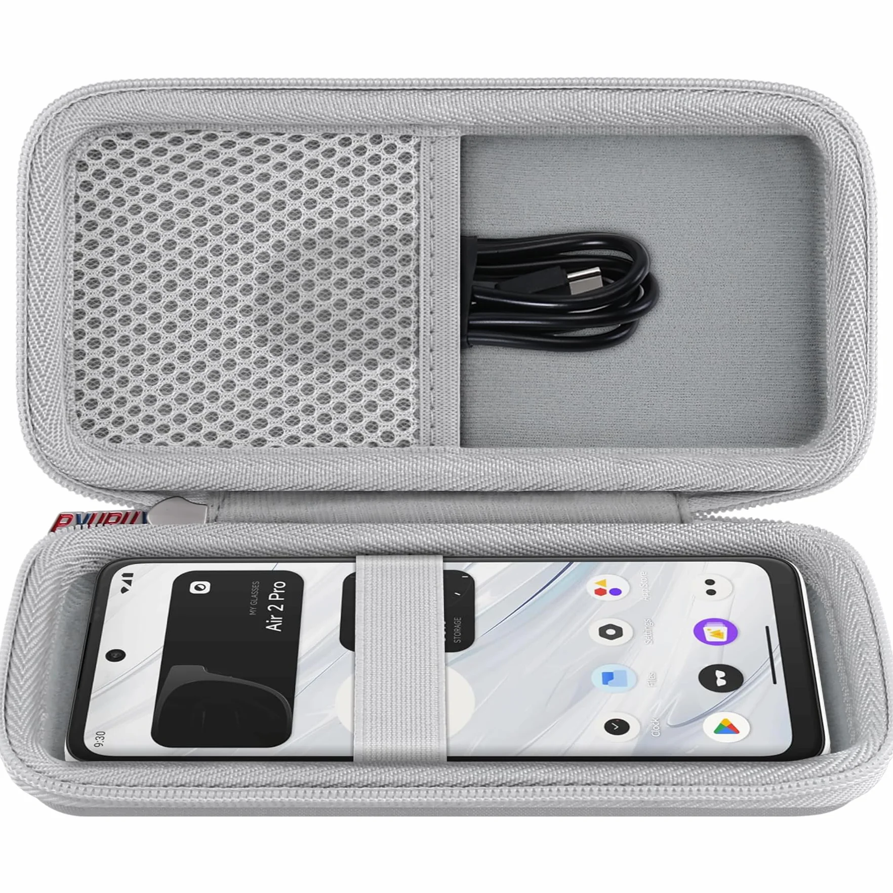 Khanka Twarde etui do XREAL Beam Pro, pokrowiec ochronny do przechowywania kompatybilny z XREAL Beam Pro ze smyczą (tylko etui) szary