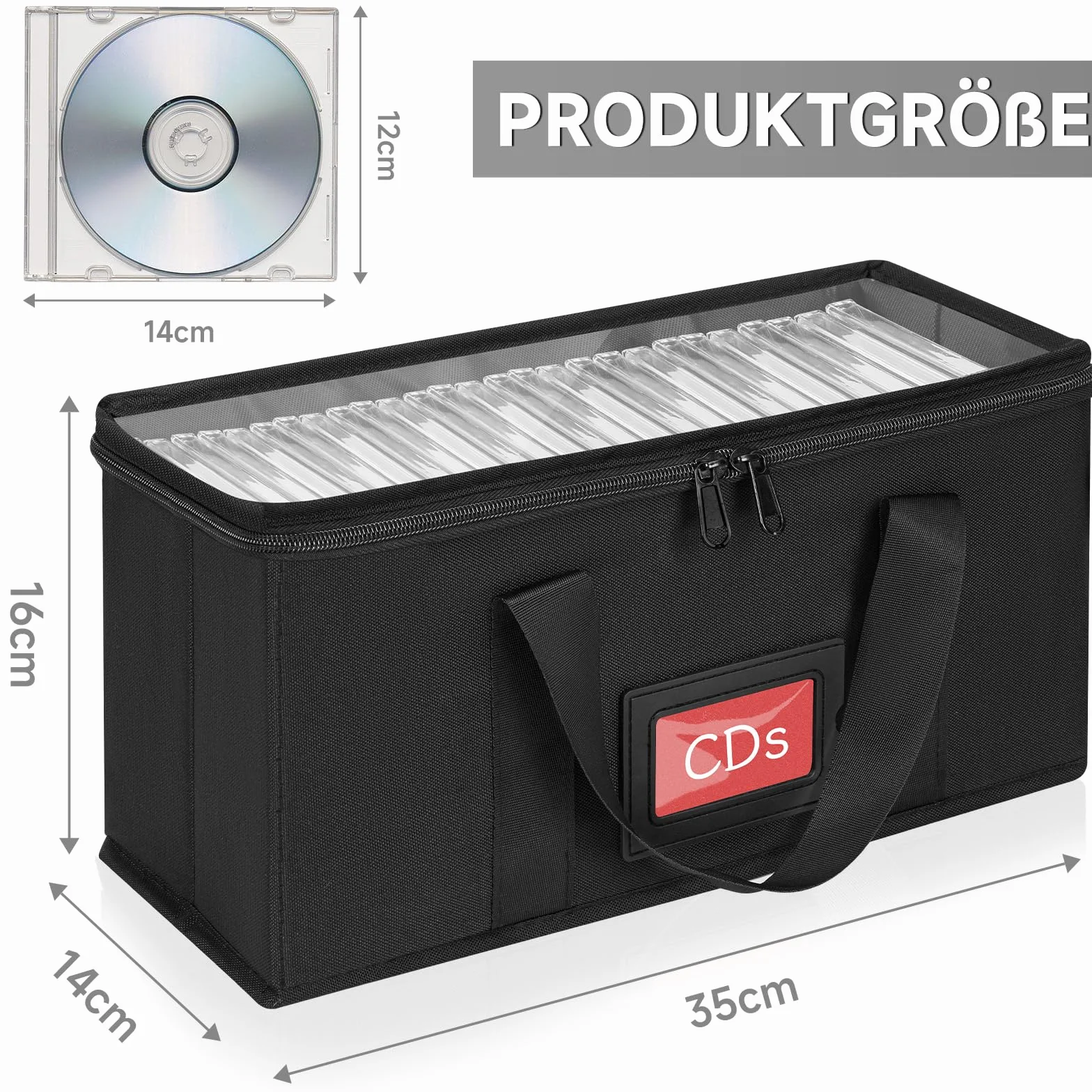 skrzynka na płyty CD, 2 skrzynki na CD, torba na płyty CD (34 * 16 * 14 cm), na łącznie 60-62 płyty CD, torba zbiorcza na płyty CD z uchwytem, skrzynka na płyty CD z przezroczystą pokrywą dla
