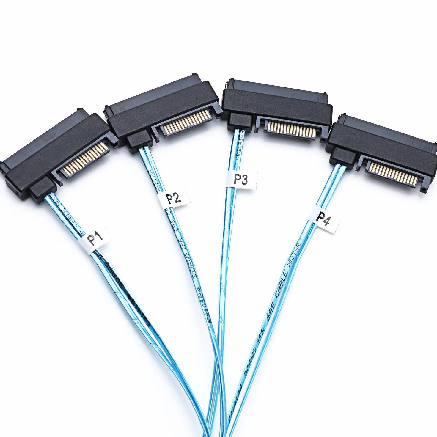 SFF-8643 Wewnętrzne złącza Mini SAS HD na (4) 29-pinowe złącza SFF-8482 z portem zasilania SAS 15-pinowym kablem 12 GB/S (1 m)