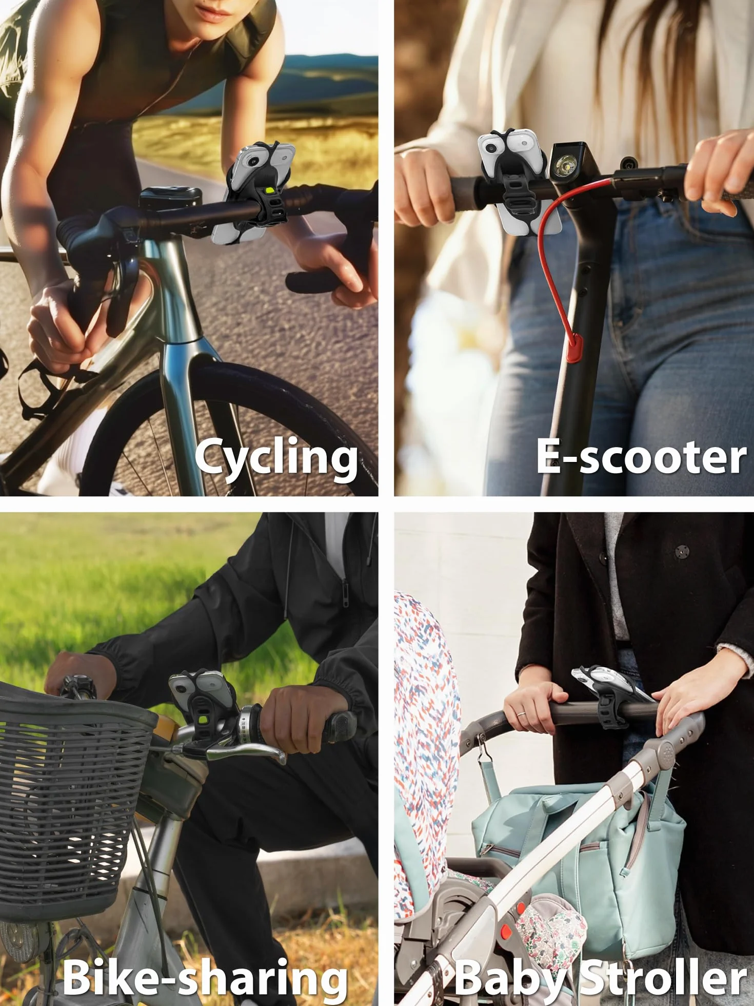 BONE Bike Tie 6, uchwyt na telefon rowerowy na kierownicę, silikonowy uchwyt odporny na zarysowania z podwójnym stabilnym paskiem i kompaktową konstrukcją, uniwersalny uchwyt rowerowy MTB kompatybilny
