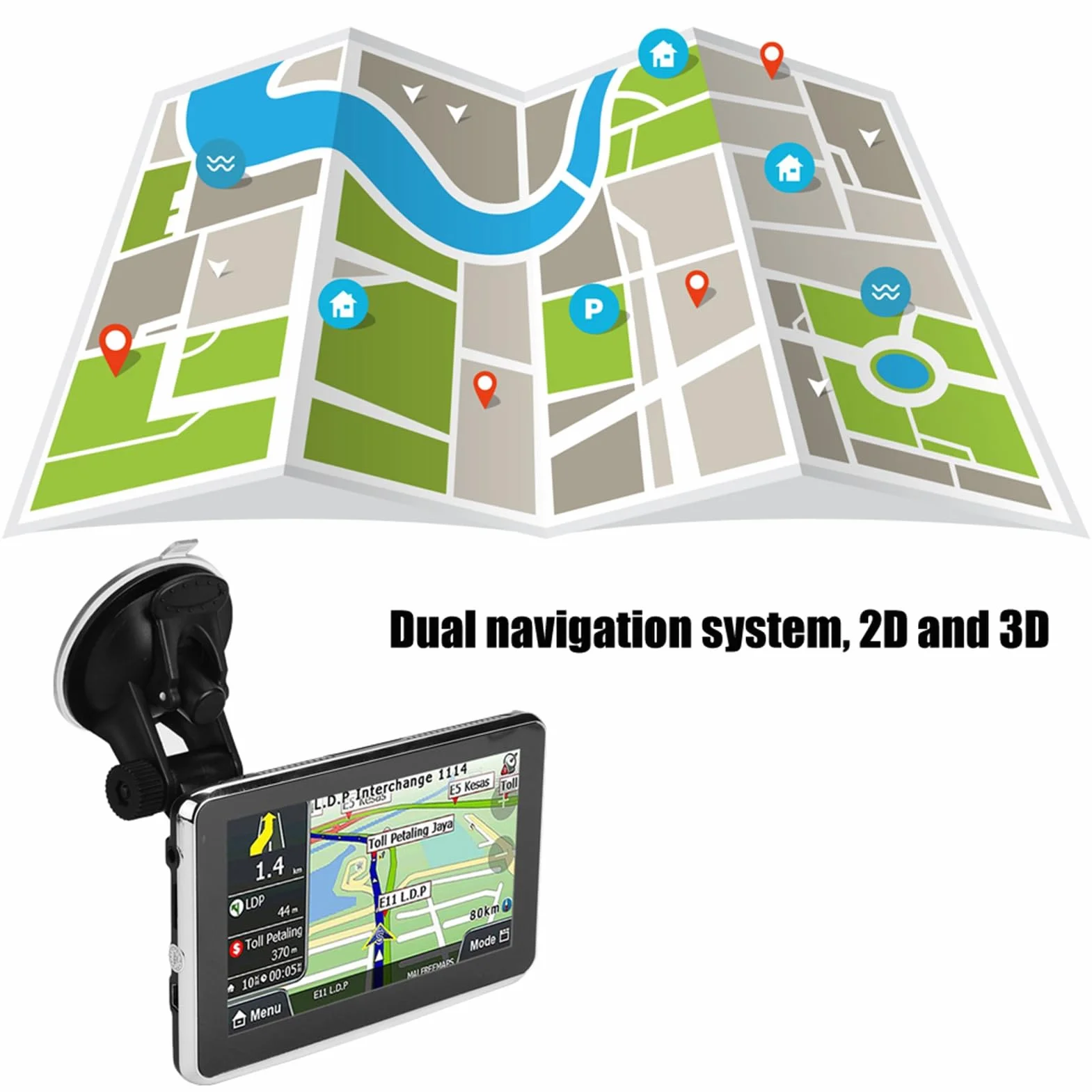 Nawigacja GPS Ekran dotykowy Nawigacja GPS Automatyczny komunikat głosowy DDR256M 8G MP3 FM Mapa Europy 508 Podwójny system nawigacji dla samochodu ciężarowego RV