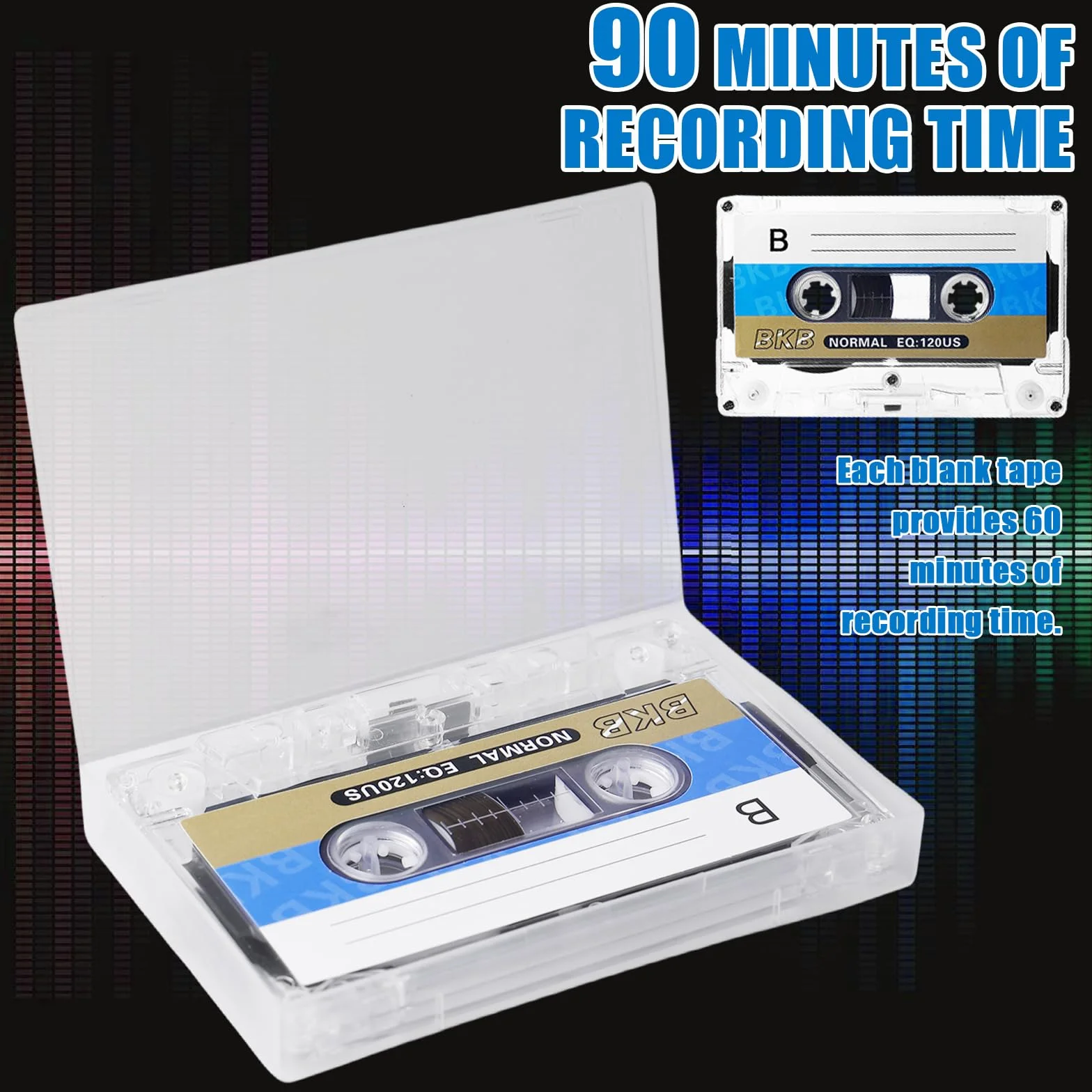 Kasety audio, puste kasety audio, 10 sztuk, 90 min, niski poziom szumów, kasety audio Empty, puste kasety na wykłady, seminaria, codzienne nagrania (90 min)
