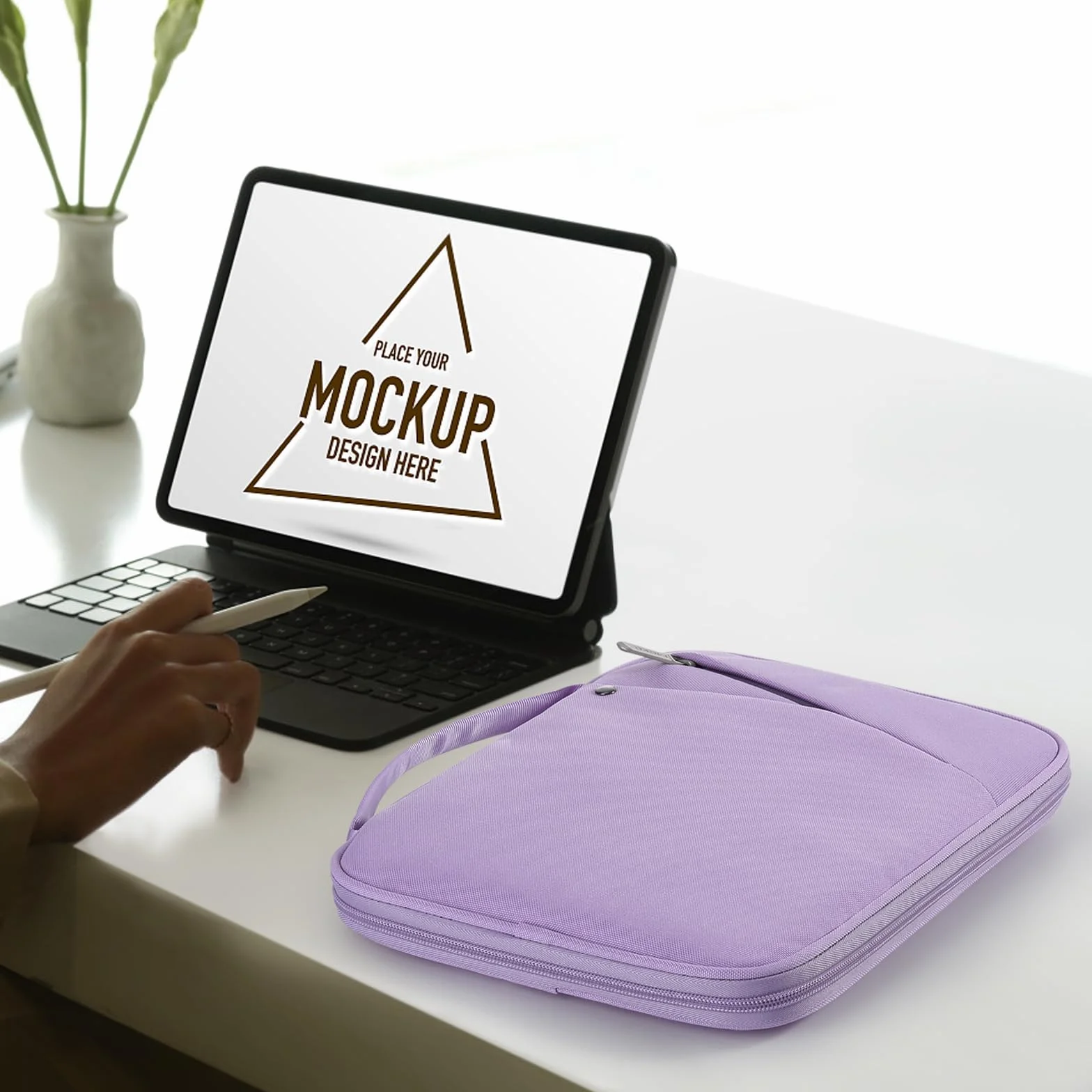 MoKo 9-11 Inch Tablet Sleeve Carrying Case with Handle, Padded Protective Travel Bag for New 11 inch iPad Air M3 2025, iPad A16 11", iPad Pro 11 M4, iPad 10/9/8/7th, Tab S9/S8 11, Purple