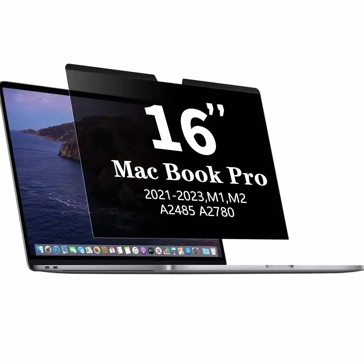 Ochrona przed wzrokiem MacBook Pro 16 cali (2021-2023, M1, M2, M3) -A2991 / A2485 / A2780, magnetyczna zdejmowana, matowa osłona przeciwsłoneczna 16-calowa folia ochronna do laptopa Mac Pro 16,2"