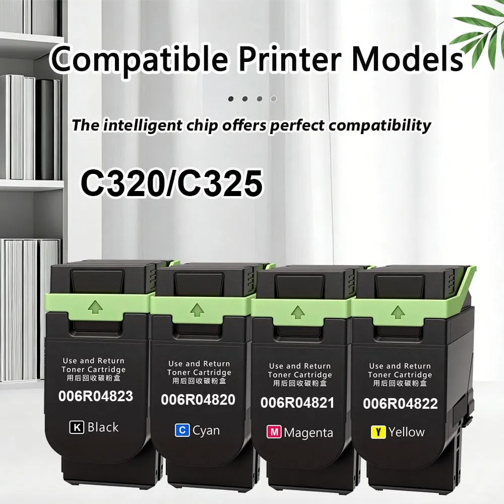 Kompatybilny z drukarką Xerox C320 C325, zamiennik dla 006R04823 006R04820 006R04821 006R04822 kaseta z tonerem wyższa wydajność (cyjan-1800 stron)