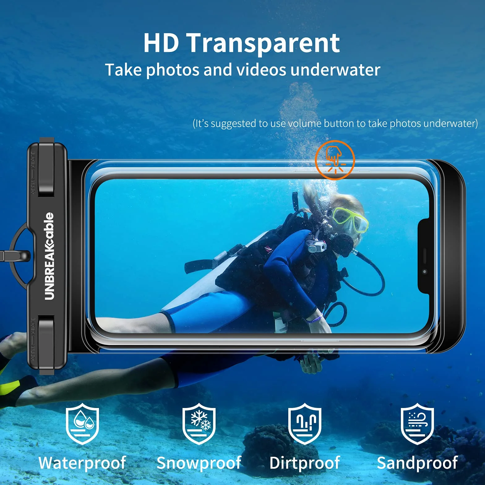 UNBREAKcable Wodoodporne etui na telefon, 2-pak IPX8 uniwersalne wodoodporne etui na telefon do iPhone 15 14 13 12 11 Pro Max XR X XS SE 2022 8 Samsung S24 S23 S22 Ultra S21 Huawei P60 Mate 60 do 7