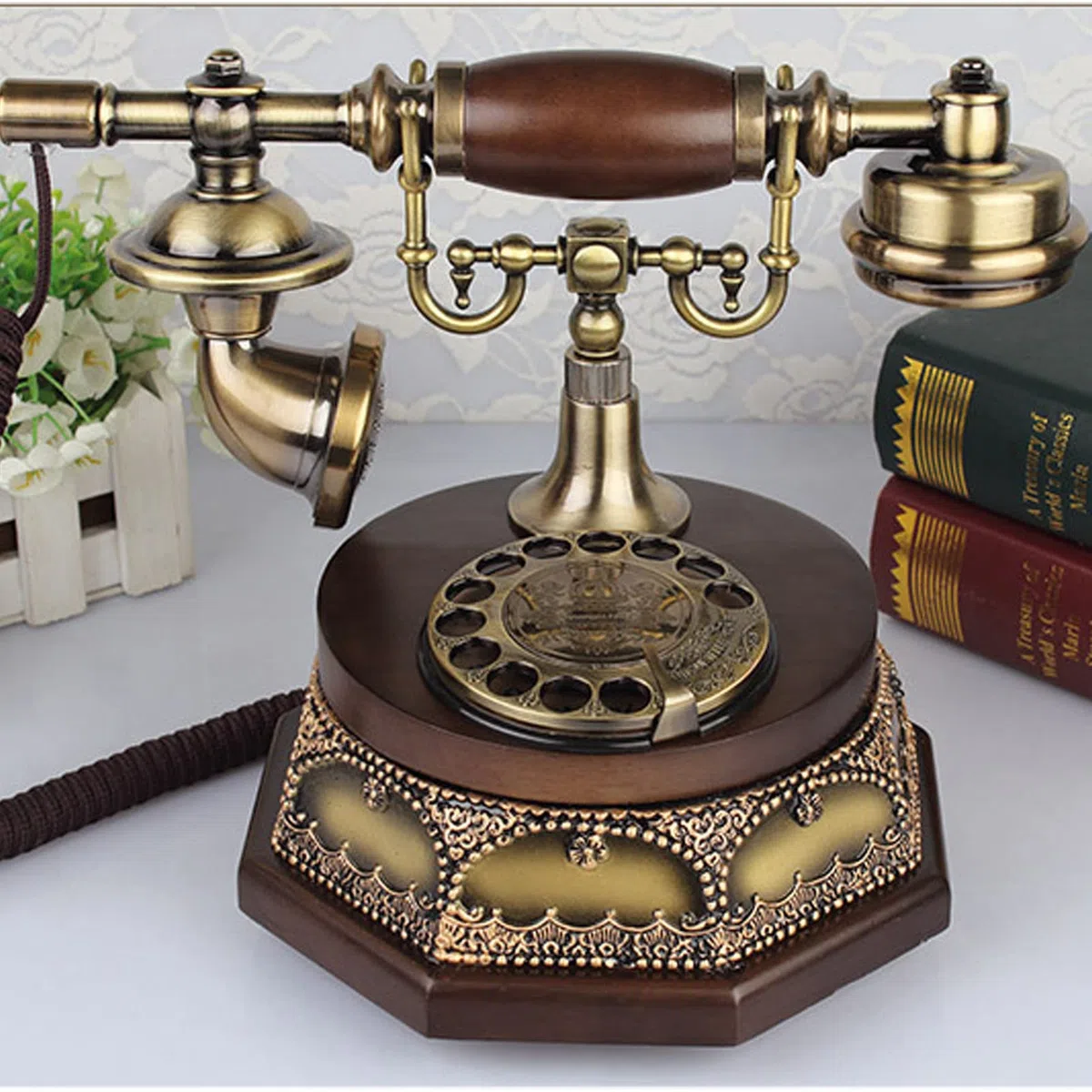 Telefon Retro, Retro Telefon Stacjonarny, Europejski Antyczny Telefon Z Obrotową Tarczą, Telefon Stacjonarny, Telefon Stacjonarny, Telefon Stacjonarny Do Domu I Dekoracji, Telefony Stacjonarne Z Obro