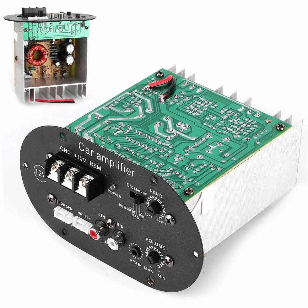 Płytka wzmacniacza do subwoofera, płyta wzmacniacza samochodowego sprzętu audio 120W 12V czysty, pełny ton basowy rdzeń subwoofera samochodowy wzmacniacz głośników stereo