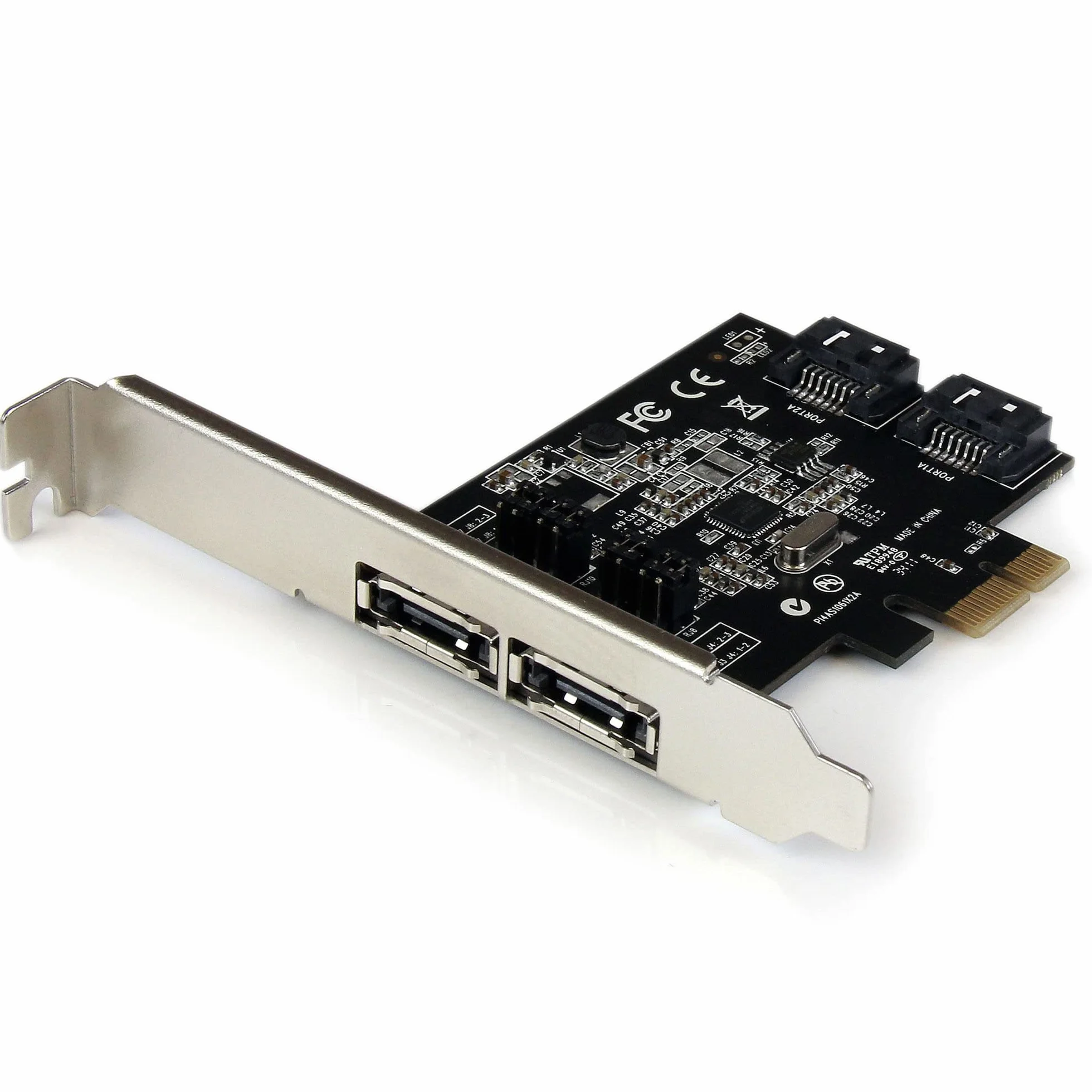 StarTech.com 2-portowa karta interfejsu SATA III PCI Express - 2 porty Serial-ATA 6 Gbit/s PCIe karta kontrolera - karta kontrolera SATA/eSATA na 2 napędy (PEXESAT322I)