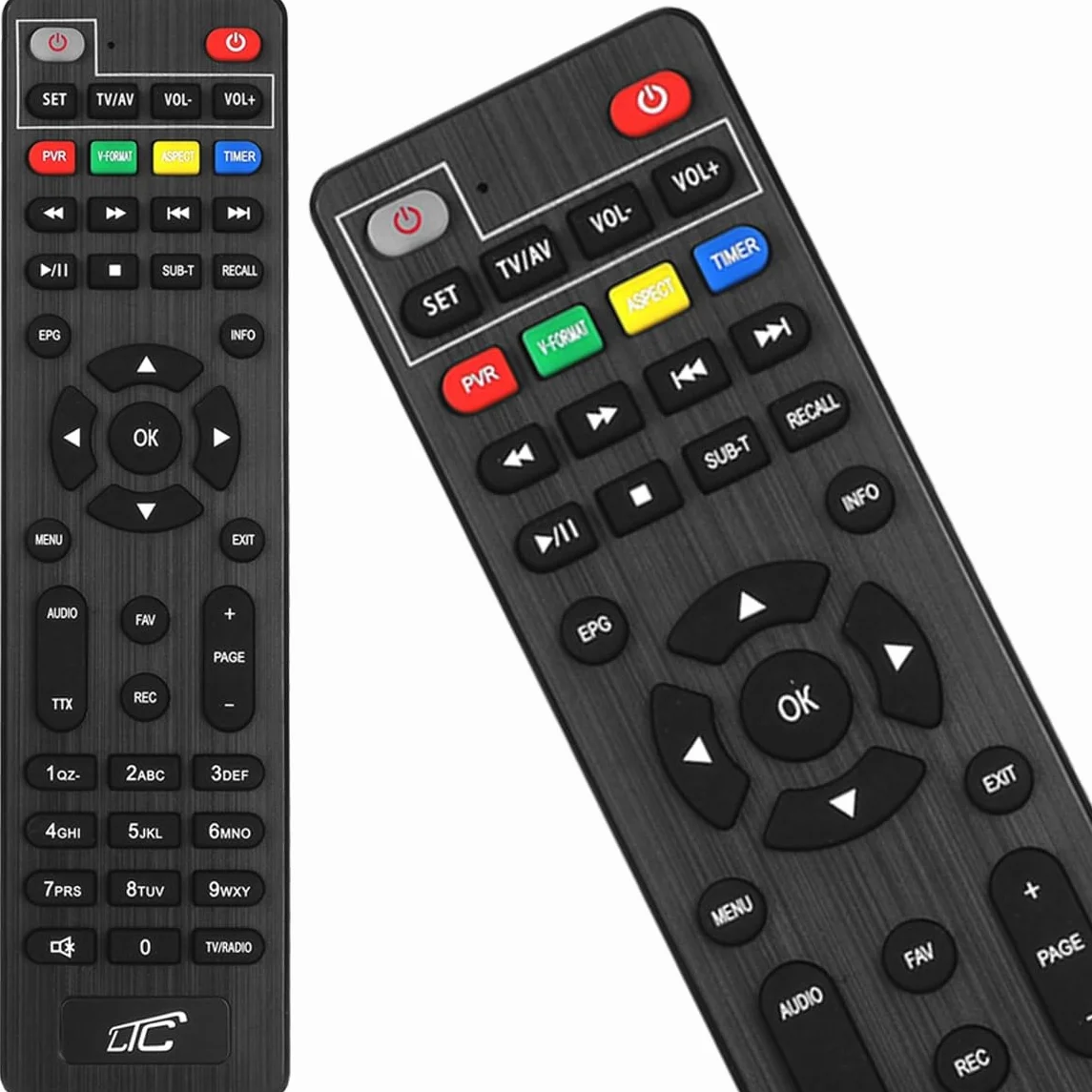 LTC Mini DVB-T2 HD Stick Receiver, H.265 HEVC dekoder, Full HD 1080p, programowalny pilot zdalnego sterowania 2 w 1, nagrywanie PVR, USB, HDMI, czujnik podczerwieni, czarny