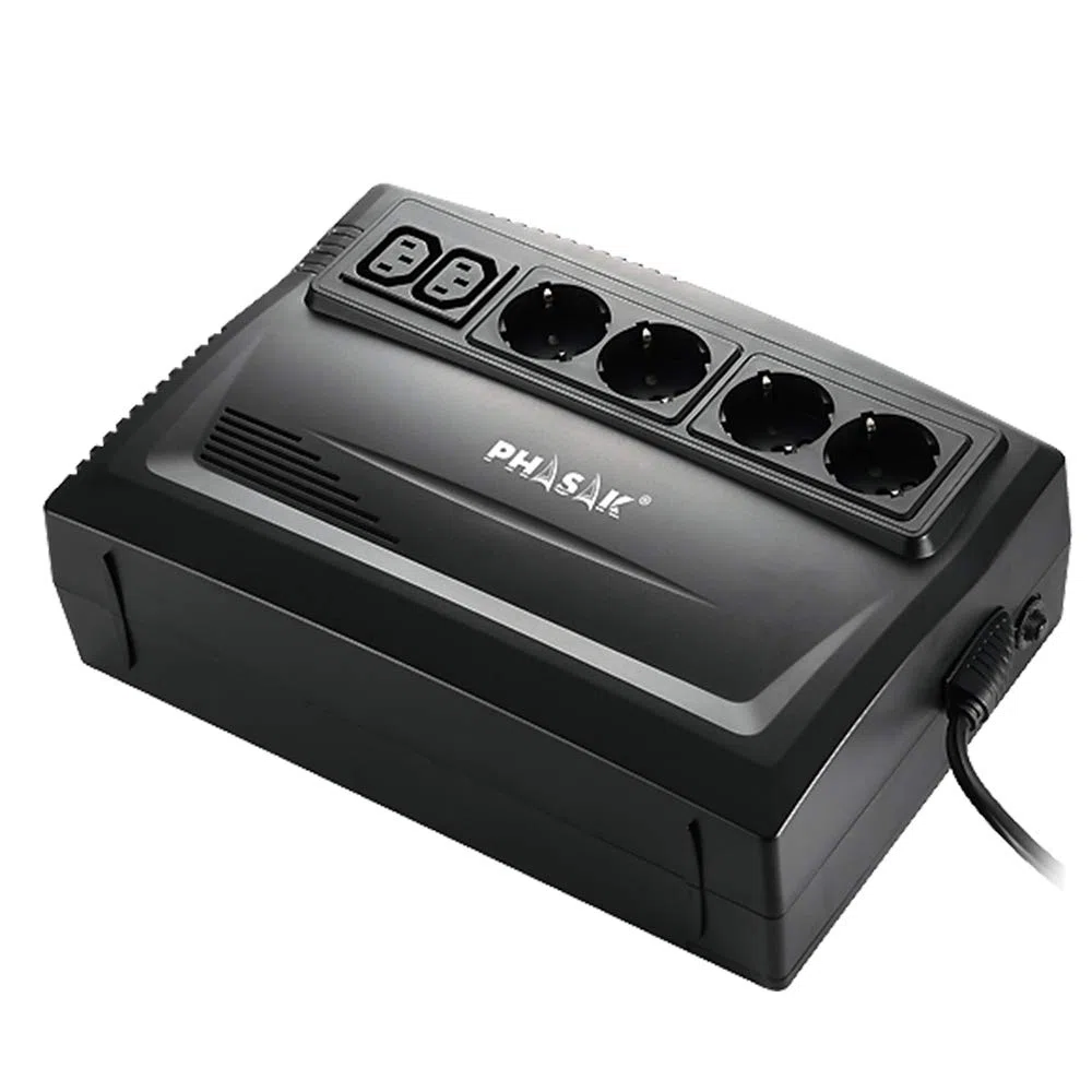 Phasak PH 9475 - Zasilacz bezprzerwowy (750 VA, IEC 320-C14, RJ 45, USB, SCHUKO)