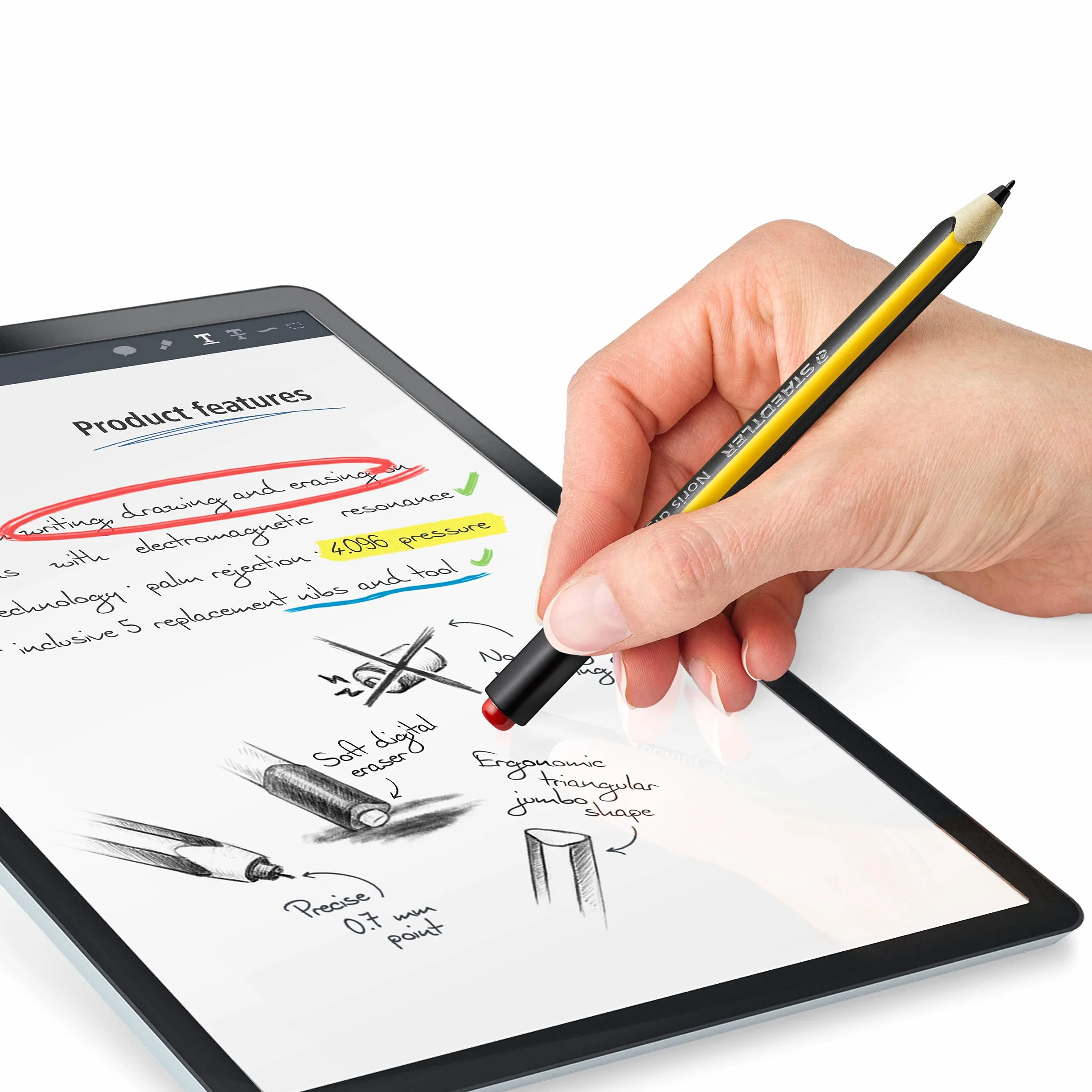 Staedtler Digital Jumbo 180J 22-1 ST Cyfrowy Rysik, Żółty/Czarny, 0.7mm