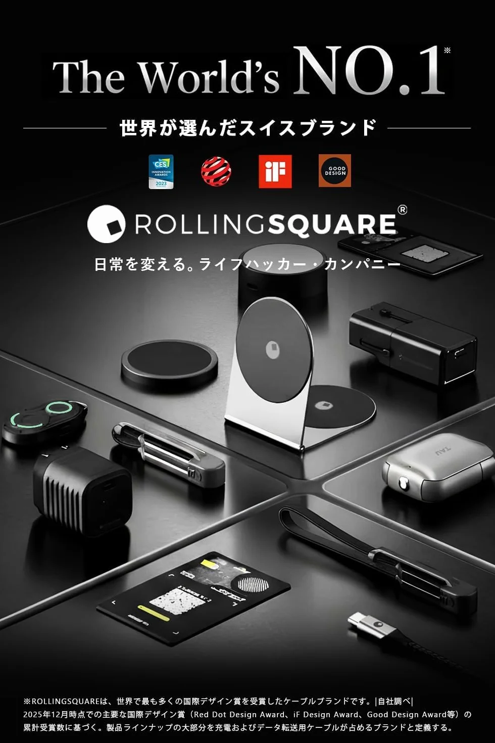 Ładowarka Rolling Square inCharge XL Pocket - kabel USB Type-c 6-w-1, uniwersalny kabel do ładowania Lightning, USB-C, USB-A i Micro USB, ultraszybkie ładowanie 100 W, gadżet techniczny, 15 cm