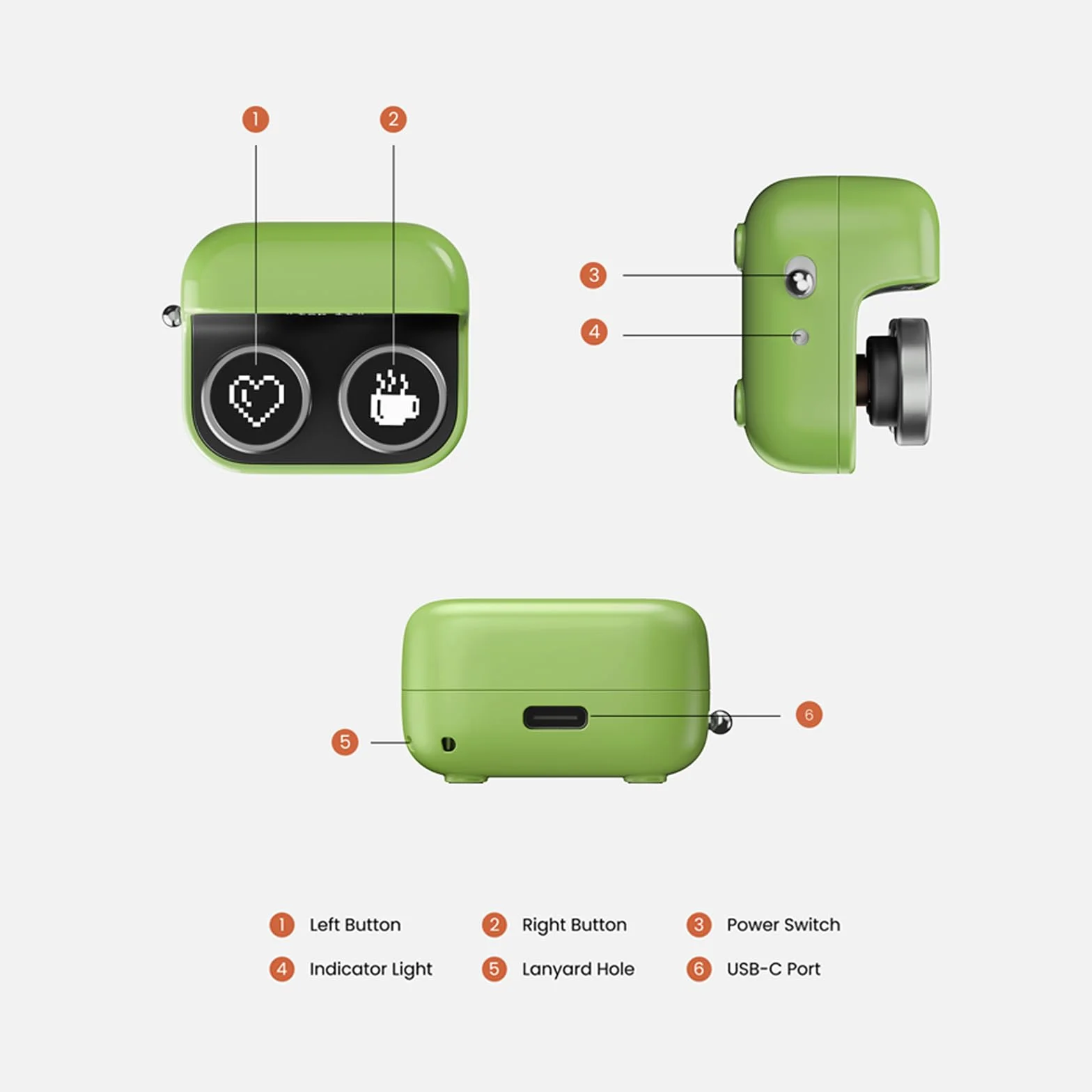 BOOX Tappy Pilot Zdalnego Sterowania Stron Bluetooth Zielony