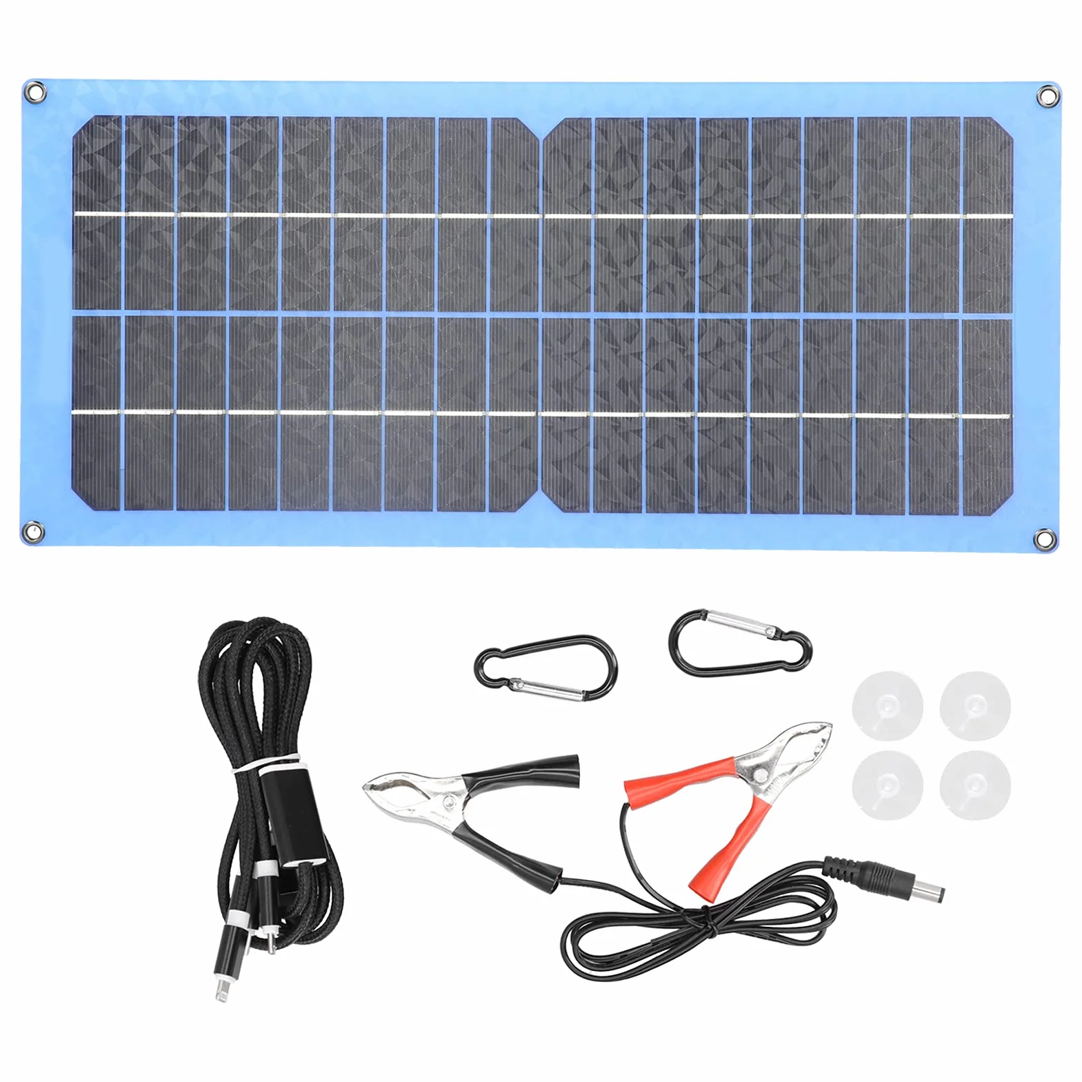 Yosoo Health Gear Zestaw Panel Słoneczny Laminowany 15W 18V Ładowarka USB IP65 Wodoodporny do Kempingu RV