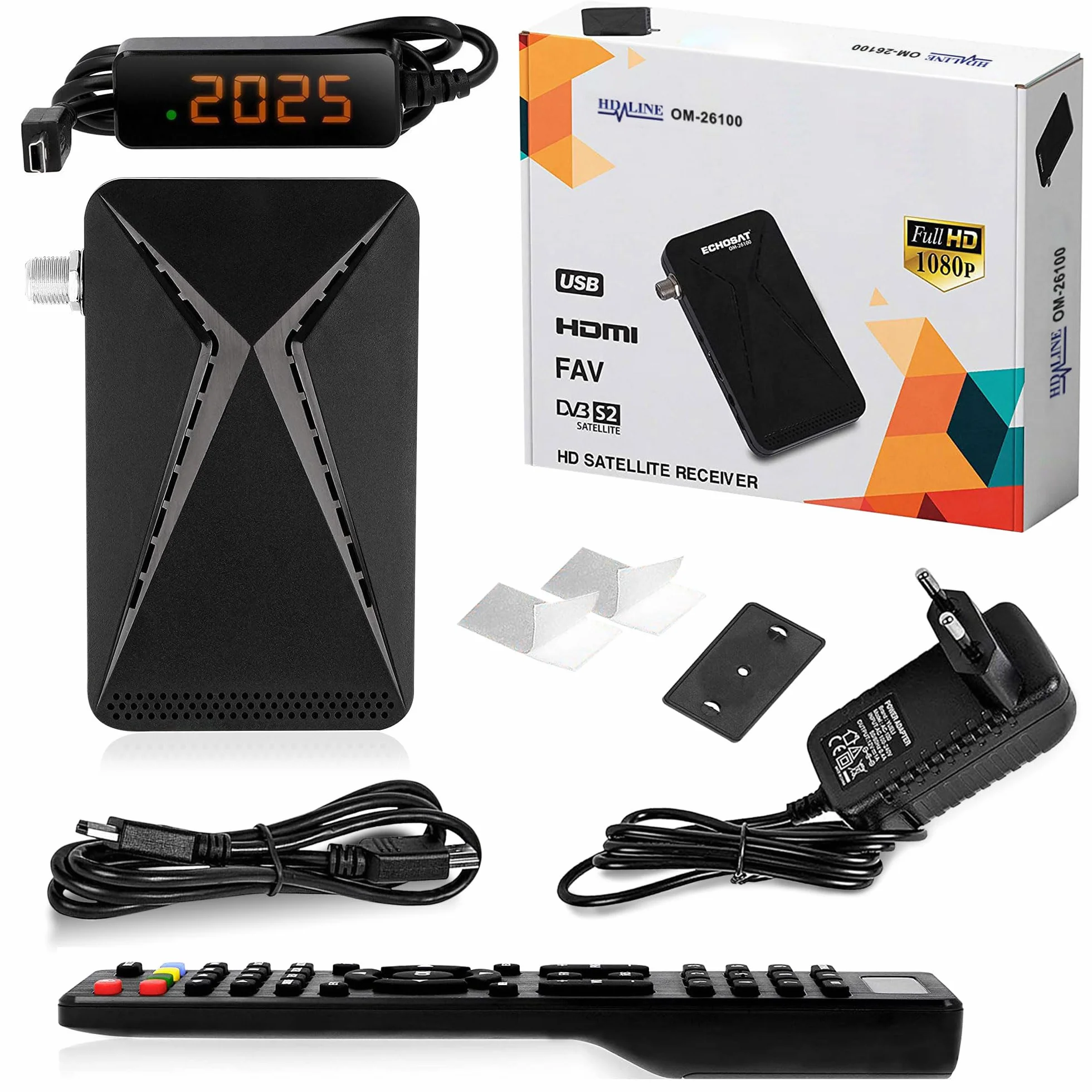 Mini odbiornik satelitarny DVB-S2 Full HD 1080p Hd-line 26100