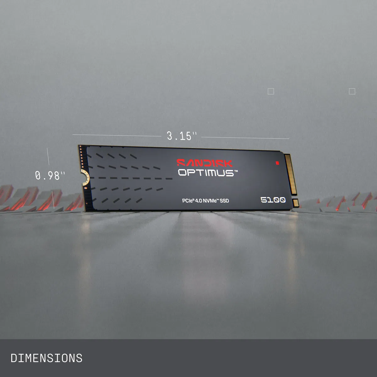 SANDISK Optimus 5100 NVMe SSD 500 GB (prędkości odczytu/zapisu do 7100 MB/s/6700 MB/s, M.2 2280, PCIe 4.0x4)
