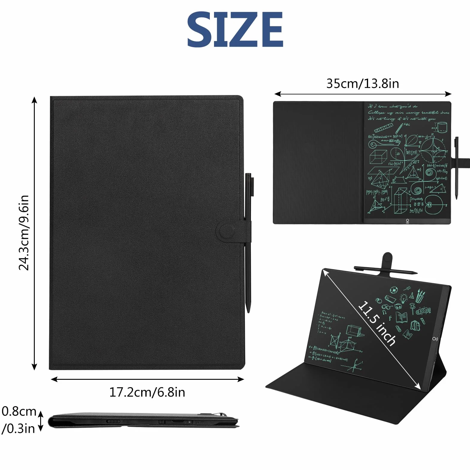 Czemo Tablica do pisania LCD, ekran LCD o przekątnej ekranu 11,5", ochrona przed niewłaściwym dotykiem, delikatne pismo