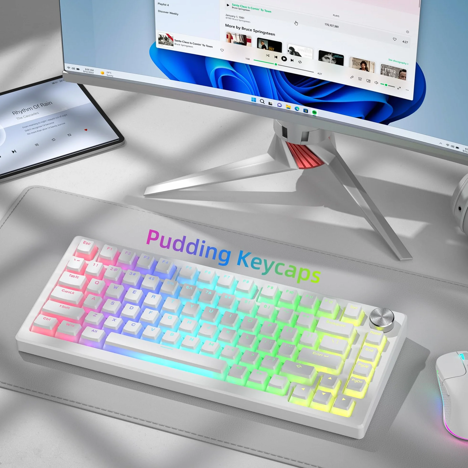 Pudding Keycaps PBT 100% 130 klawiszy Shine Through Custom Keyboard Keycaps Profil OEM dla klawiatur MX-stem Switches biały