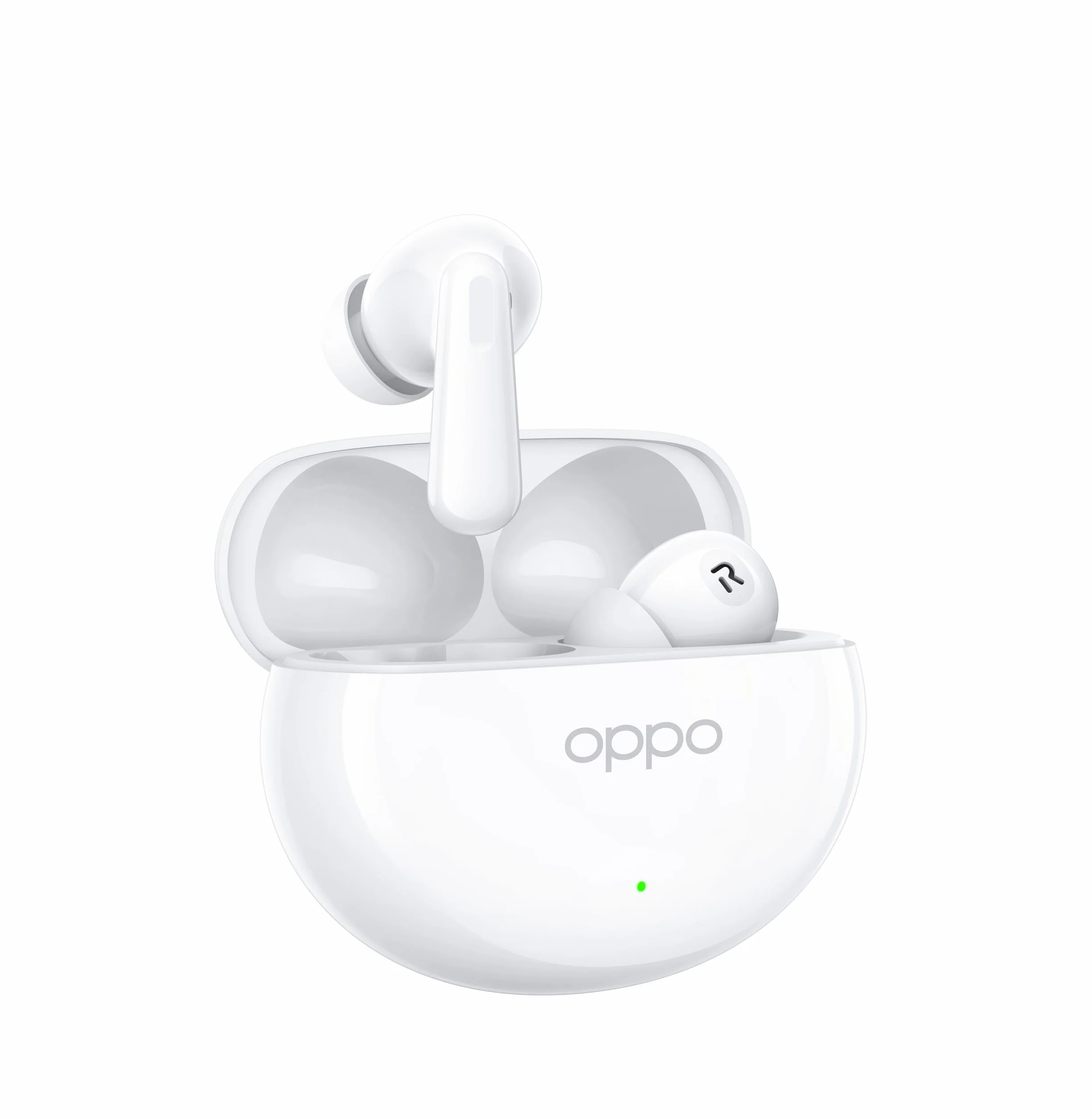 OPPO Bezprzewodowe słuchawki Enco Air4 z dźwiękiem przestrzennym, aktywna redukcja szumów, 12 godzin autonomii, niskie opóźnienia do gier i odporność na IP55, białe