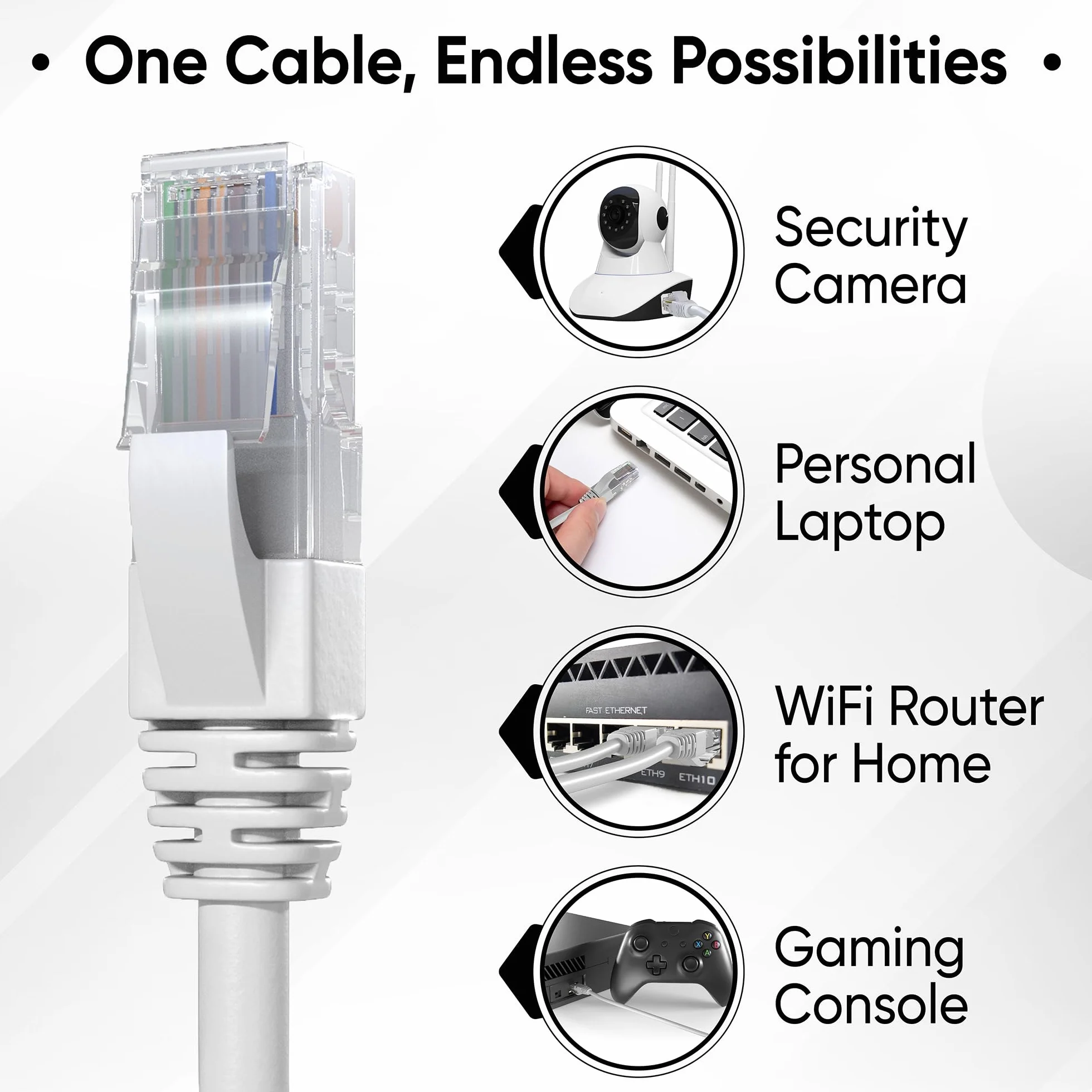 Pan. Tronic Vrac Ethernet Kabel 100m, Bulk Sieć LAN Kabel Ethernet Cat 6 High Speed Internet 1 Gbps 250 MHz, Kabel Ethernet AWG24, Cat6 Kabel luzem UTP CCA (100 metrów, szary)