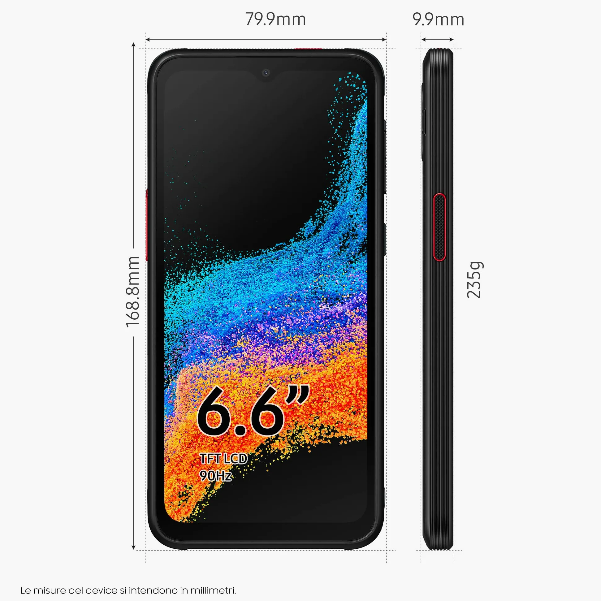 Samsung Galaxy XCover 6 Pro Wodoodporny smartfon z Androidem, wyświetlacz 6.6'', 6 GB pamięci RAM i 128 GB1 Rozbudowana pamięć wewnętrzna 2, bateria 4.050 mAh3, czarny [Wersja włoska]