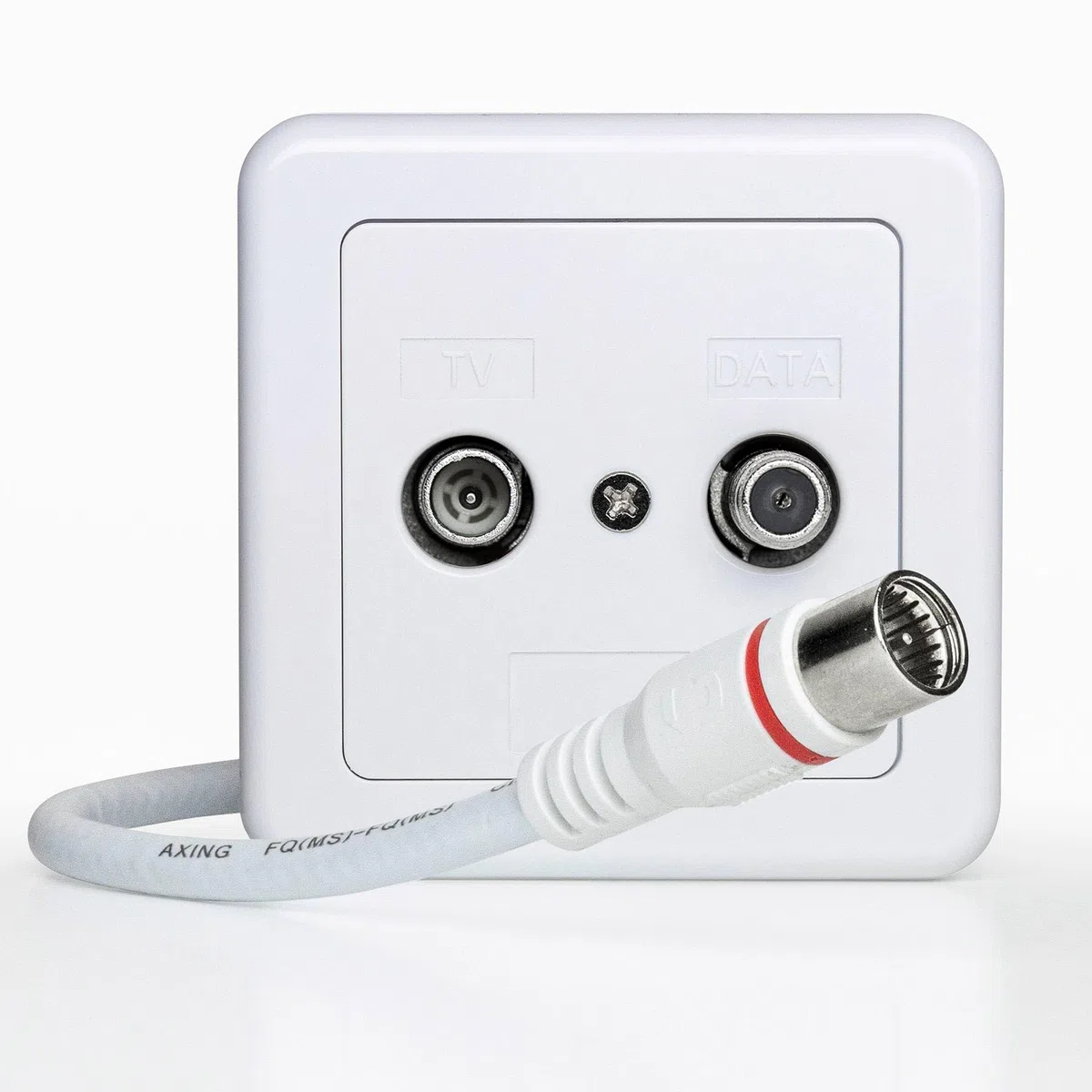 Axing EAK 151-80 kabel przyłączeniowy do urządzeń końcowych 1,5 m F-Quickfix wtyczka F 4-krotnie ekranowany kabel modemowy do modemu kablowego DATA CATV telewizji kablowej