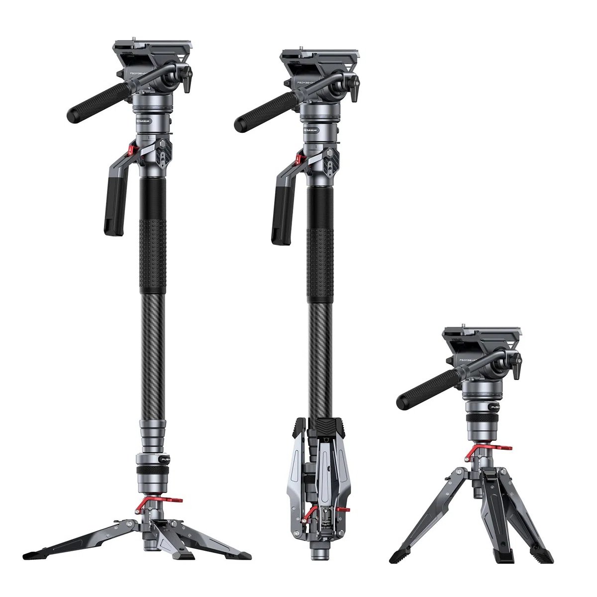 SMALLRIG Carbon Fiber Video Monopod Pro 175 cm / 68,9" statyw wideo, kompaktowy statyw do aparatu z funkcją podnoszenia i blokady jednym przyciskiem, maks. nośność 5 kg - 5565