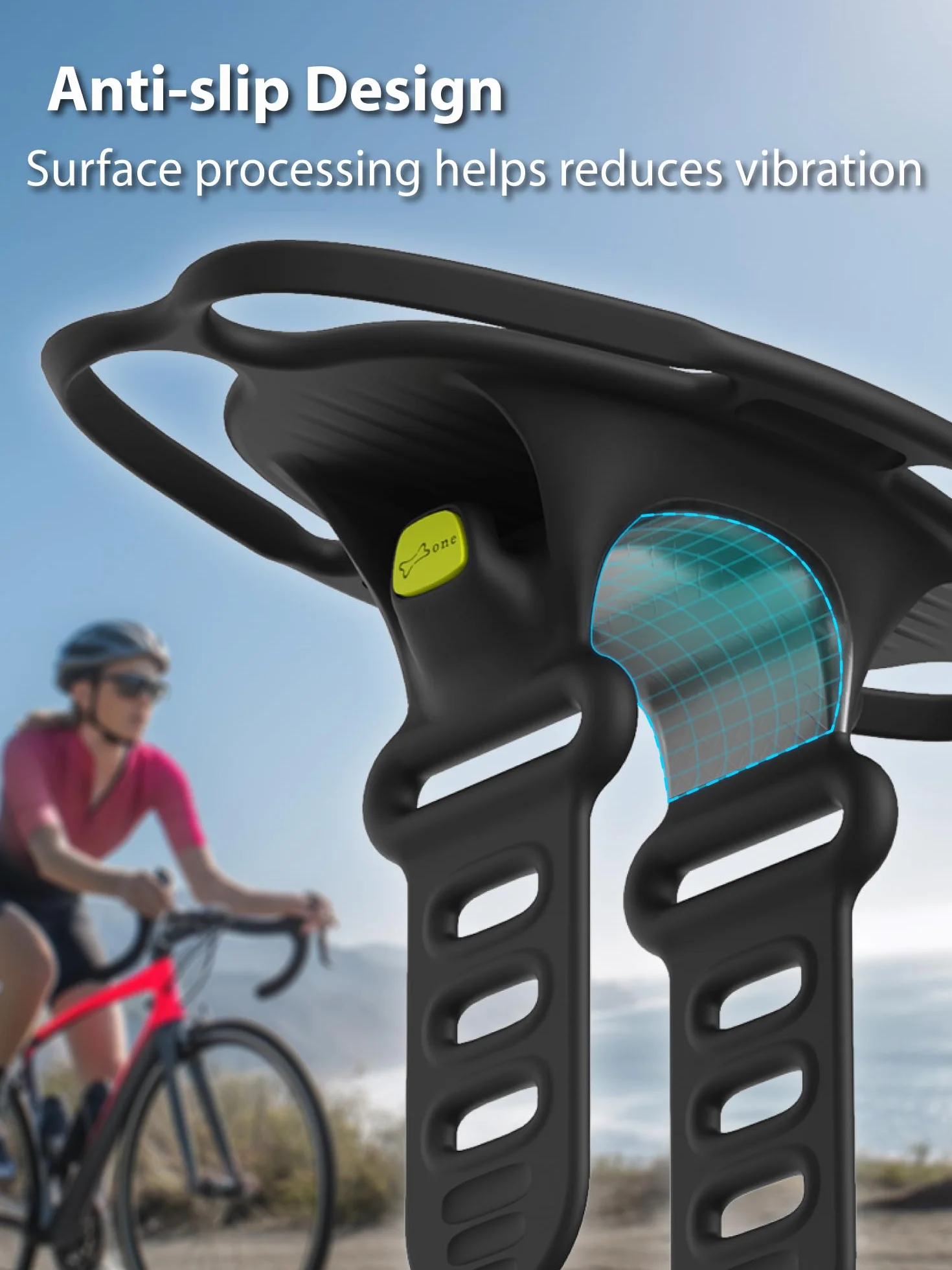 BONE Bike Tie 6, uchwyt na telefon rowerowy na kierownicę, silikonowy uchwyt odporny na zarysowania z podwójnym stabilnym paskiem i kompaktową konstrukcją, uniwersalny uchwyt rowerowy MTB kompatybilny