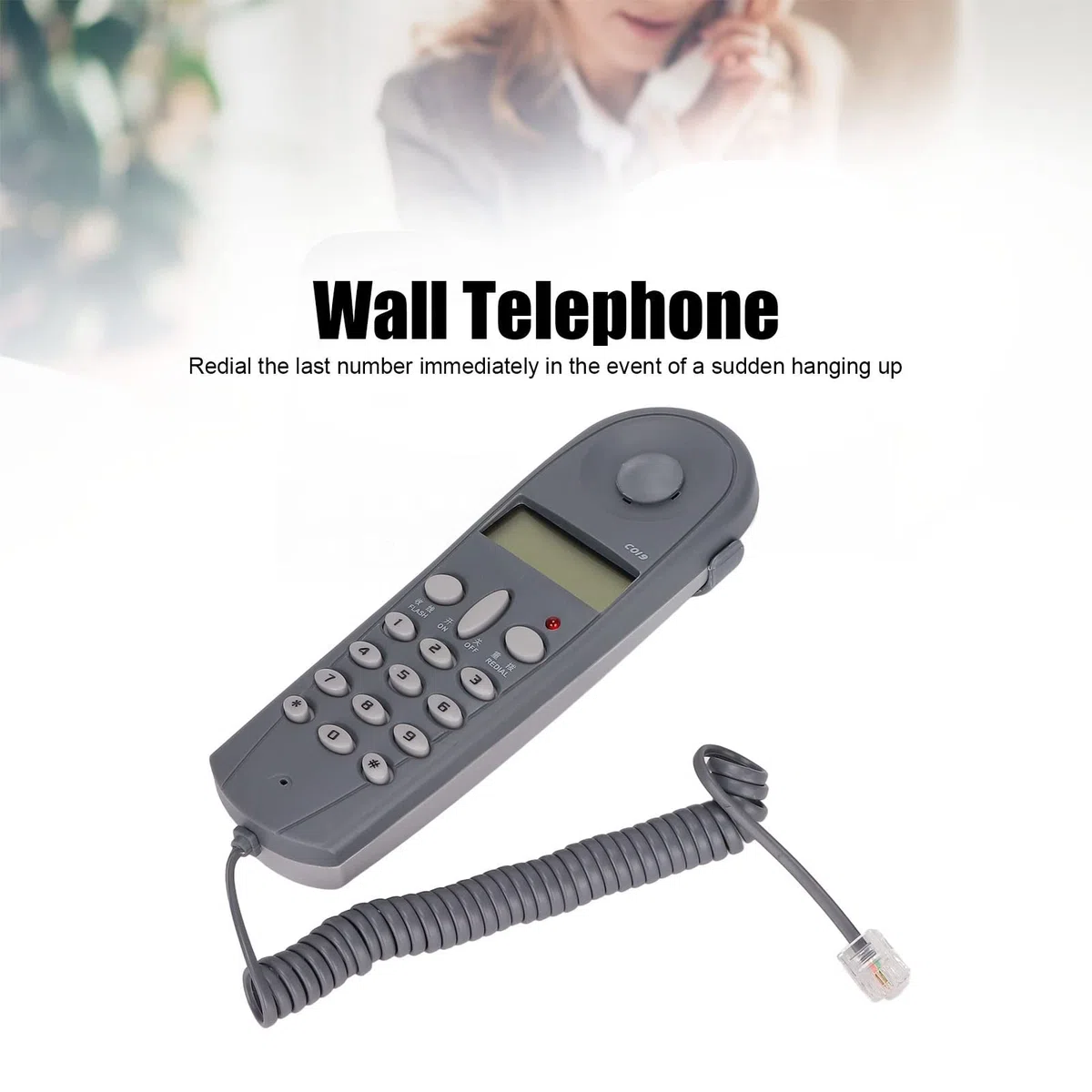 Telefon przewodowy naścienny, telefony naścienne Telefon stacjonarny z redukcją szumów Ponowne wybieranie ostatniego numeru dla domowego biura Hotelowego Salonu