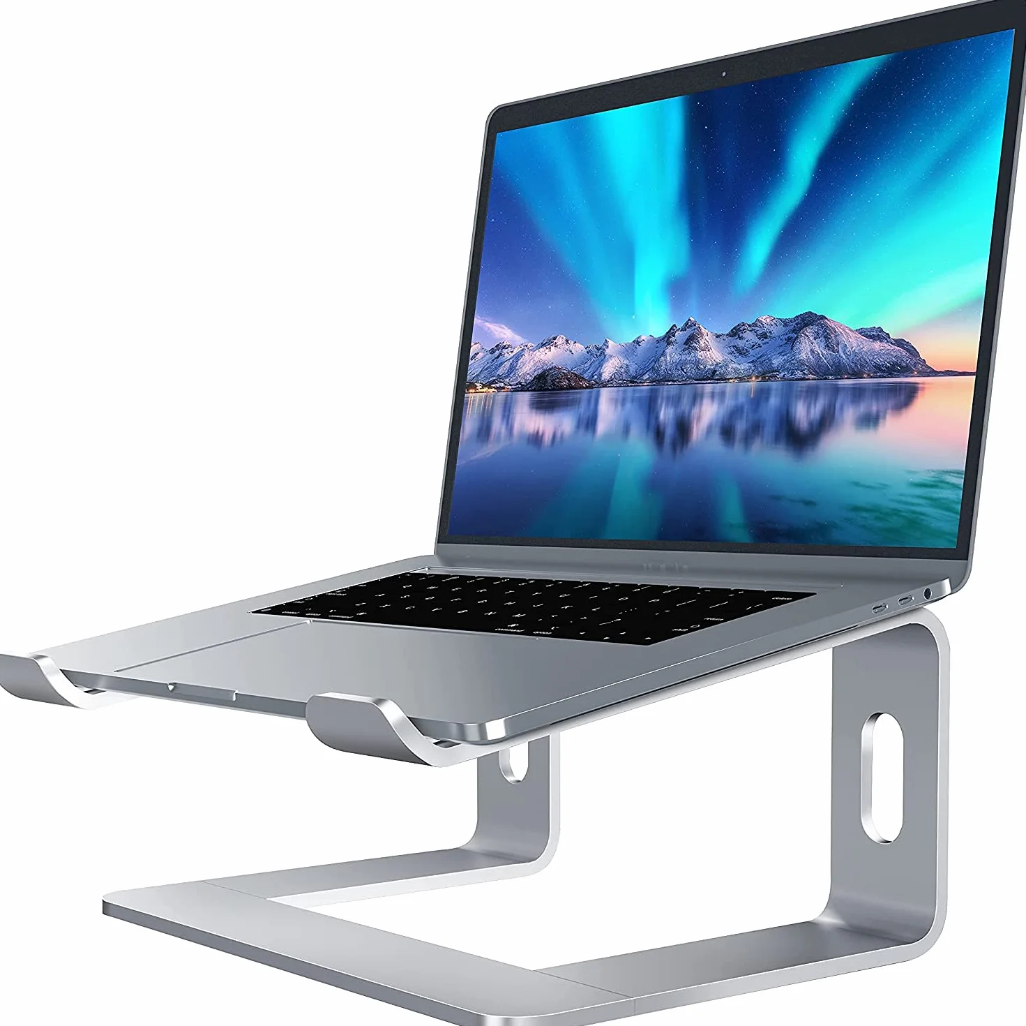 SOUNDANCE Aluminiowy stojak na laptopa na biurko kompatybilny z Mac MacBook Pro Air notebookiem Apple, przenośny uchwyt ergonomiczny podest metalowy do 10 do 15,6 cala komputera stacjonarnego, LS1