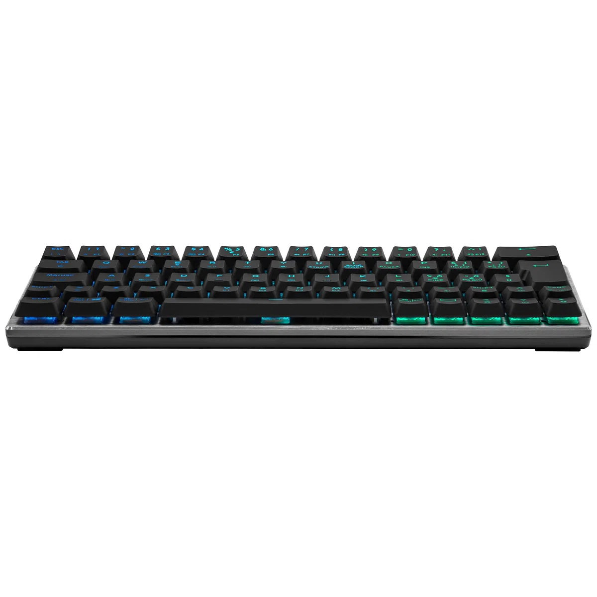 Cooler Master Przewodowa klawiatura do gier - układ IT kompaktowy 60%, mechaniczny przełącznik niskiego profilu, podświetlenie RGB z przyciskiem, sterowanie lotem, kompatybilny z systemami