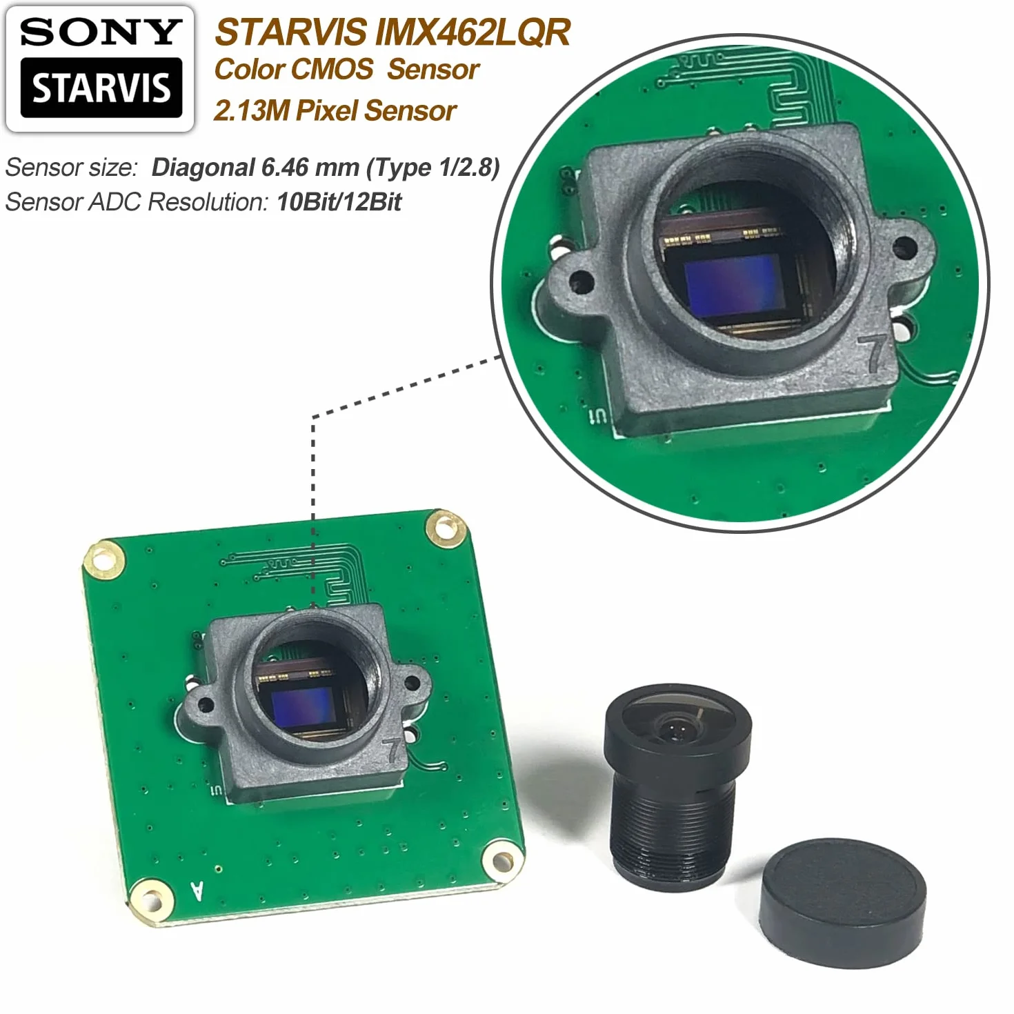 InnoMaker Przemysłowy moduł kamery Raspberry Pi Czujnik koloru STARVIS IMX462 CMOS 2MP