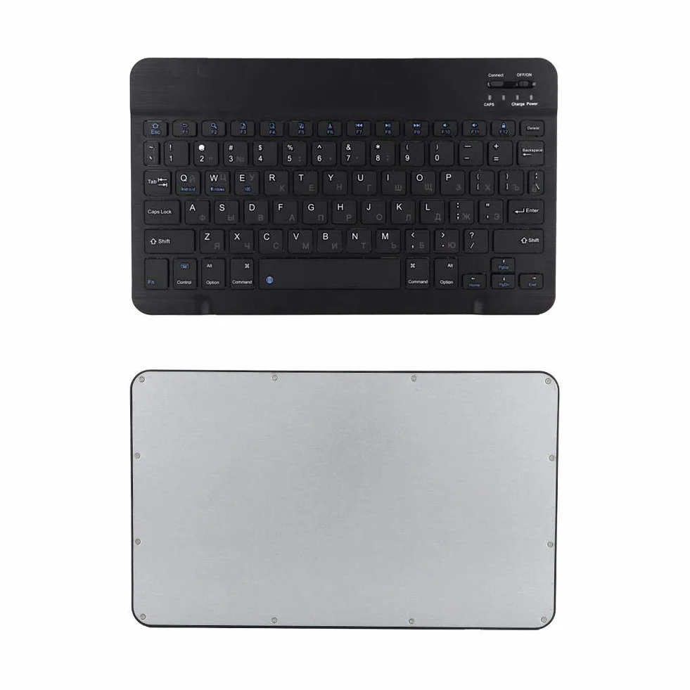 Bezprzewodowa klawiatura Bluetooth Mavis Laven, uniwersalna, przenośna, ultracienka, rosyjska klawiatura Bluetooth do tabletu, smartfona, kompatybilna z systemem iOS/Windows/Android, 25 cm