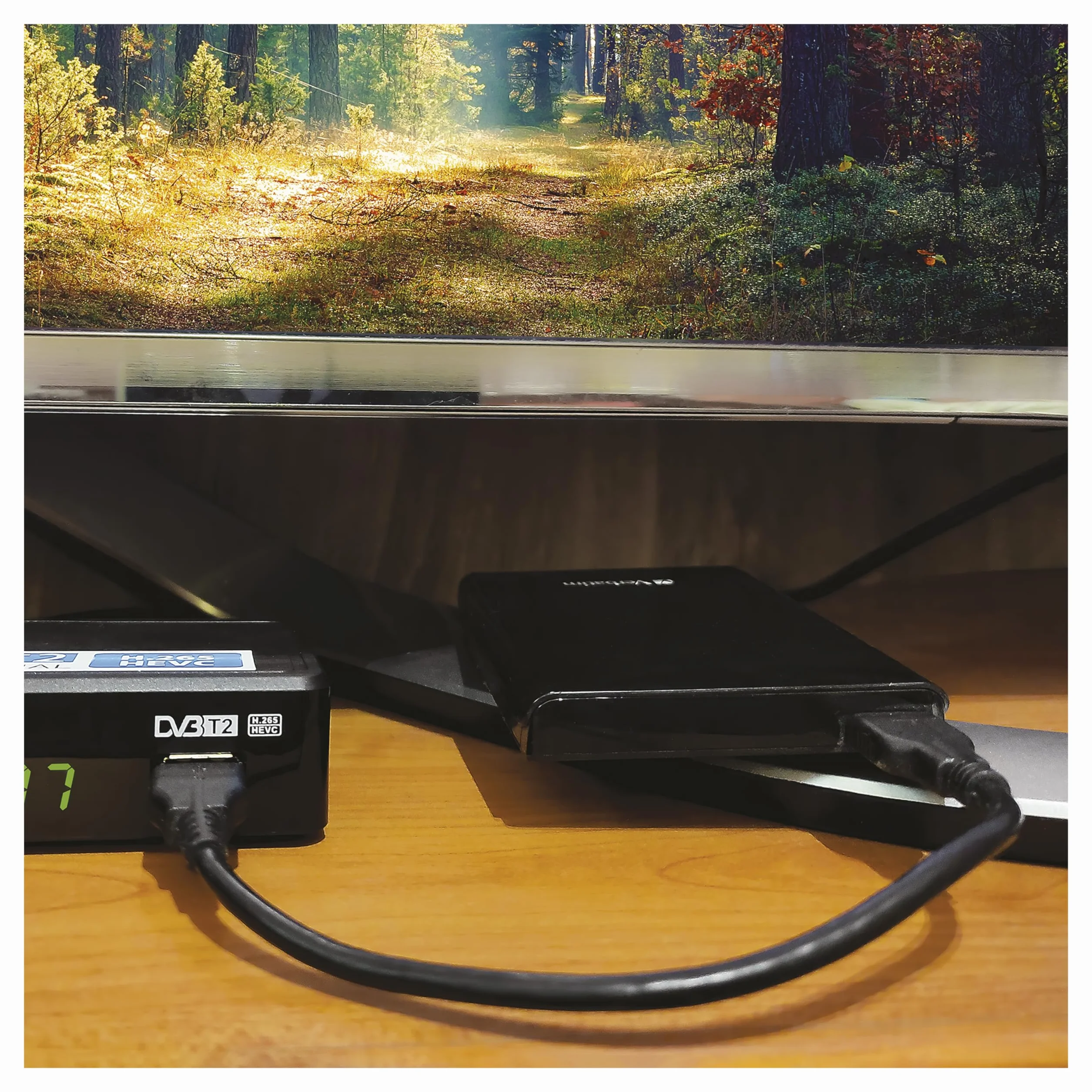 EMOS Dekoder DVB-T2 Tuner TV naziemnej HD H.265 HEVC USB HDMI SCART PVR