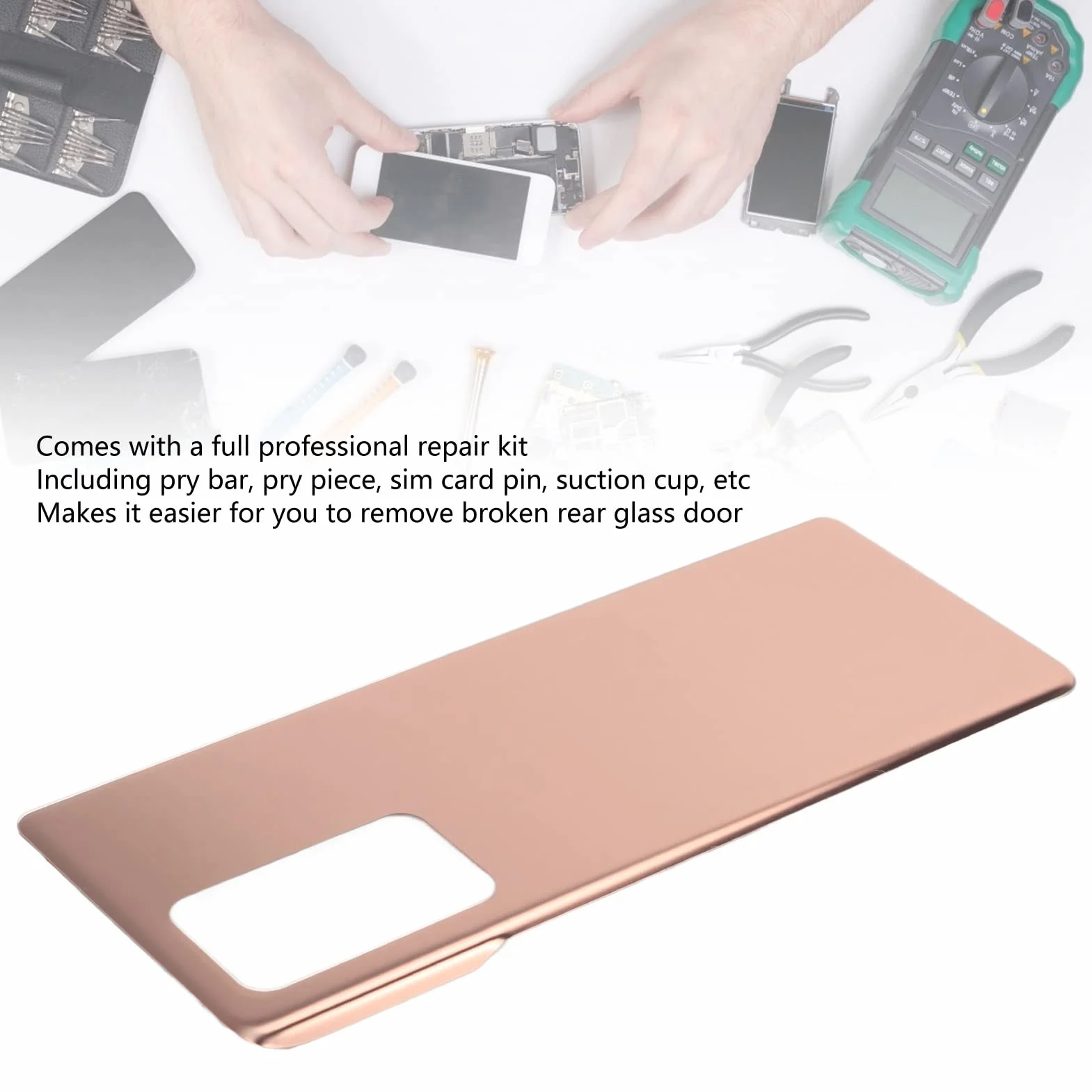 Dla Z Fold 2 Wymiana Tylnej Szyby Tylna Obudowa Telefonu Pokrywa Z Wstępnie zainstalowaną taśmą Dla Z Fold 2 SM F916 5G (brązowy)
