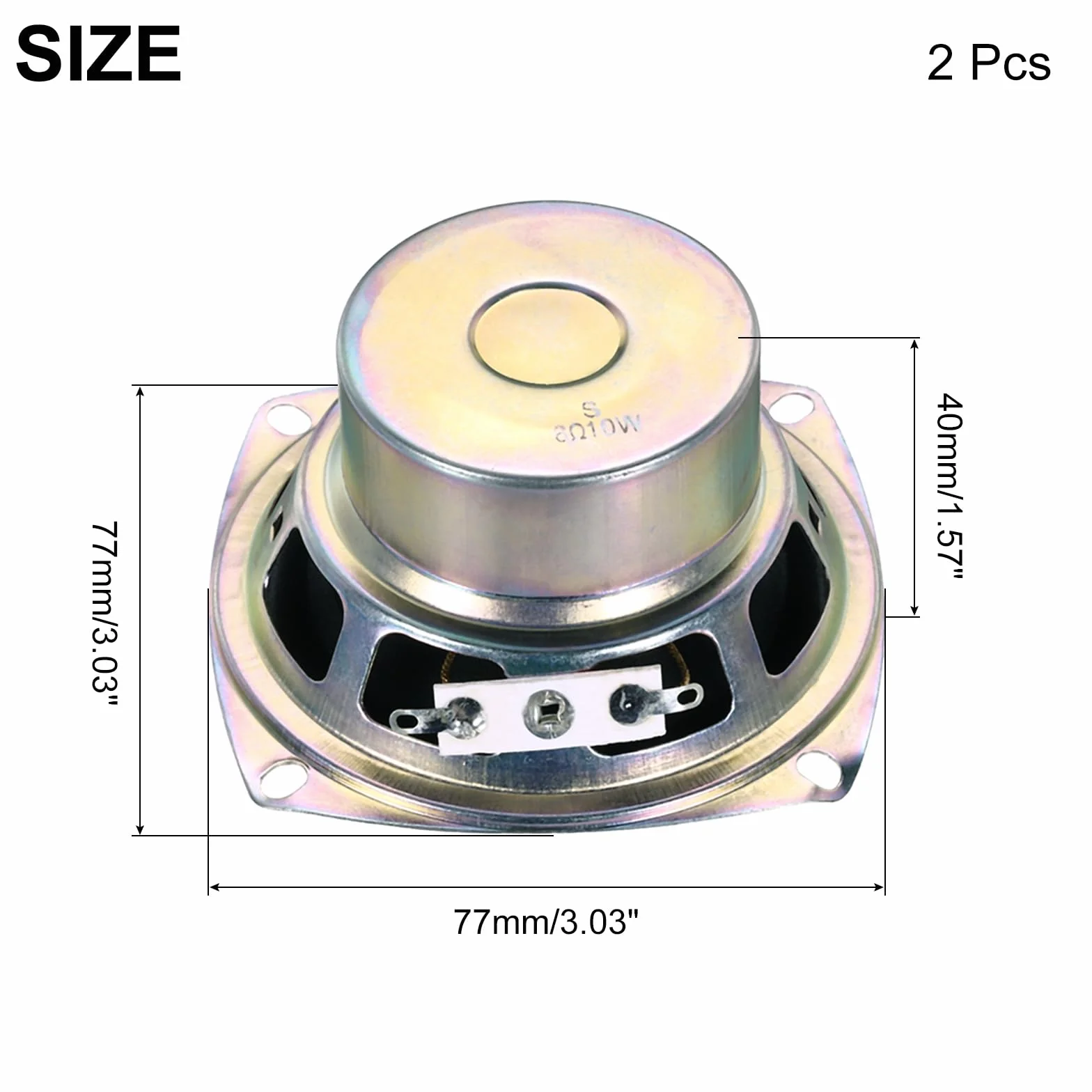 QUARKZMAN 2 szt. 10 W 8 Ohm małe głośniki metalowa obudowa kwadratowy wewnętrzny głośnik mikro magnetyczny do głośników Mini DVD EVD przenośny przenośny multimedialny
