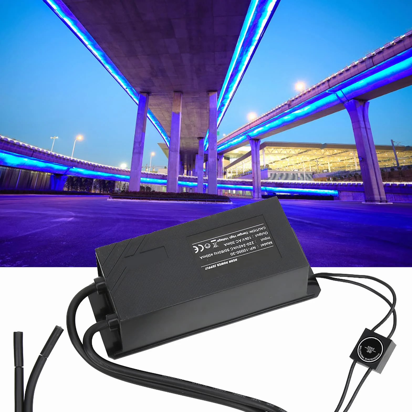 Elektroniczny Transformator Neonowy, Zasilacz do Szklanego Neonu, z Certyfikatem UL i CSA 10KV 30mA 10000V do Oświetlenia Neonowego