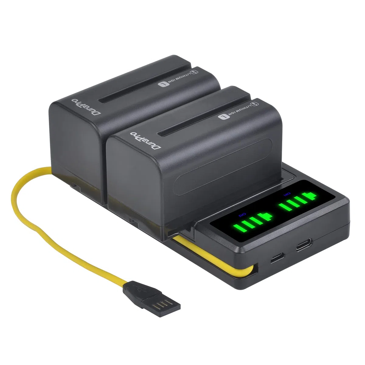 DuraPro 2 x 5200 mAh NP-F750 NP-770 akumulator + LED Dual Bulit-in ładowarka USB ze złączem typu C do Sony NP-F330 NP-F550 NP-F570 NP-F750 NP-F770 NP-F960 NP-F970 CCD-SC5 CCD-TRV DCR-TRV Seria