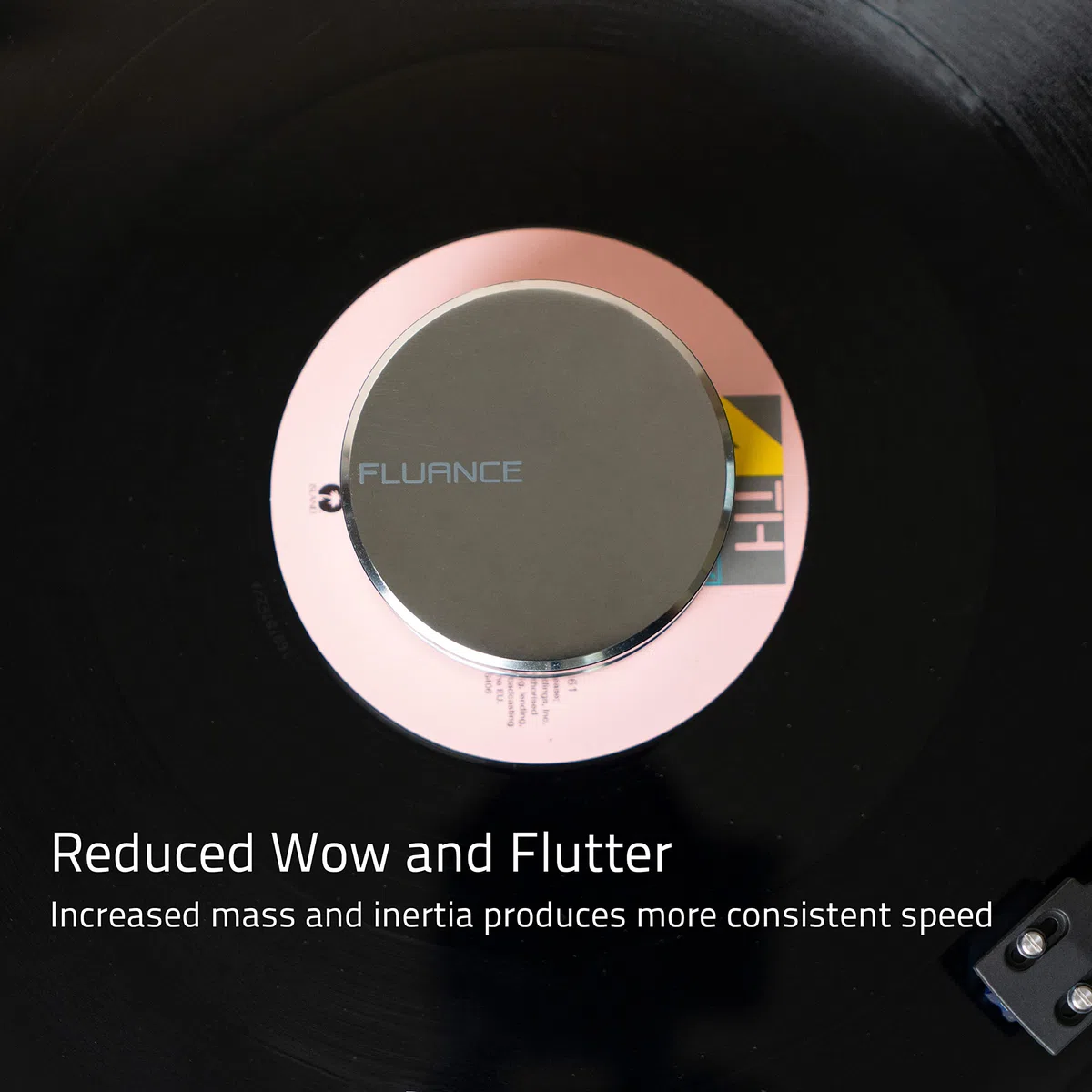 Fluance HiFi ciężarek do płyt winylowych – stabilizator do gramofonu z srebrnej stali z welurową podkładką – Srebrny (RW02)