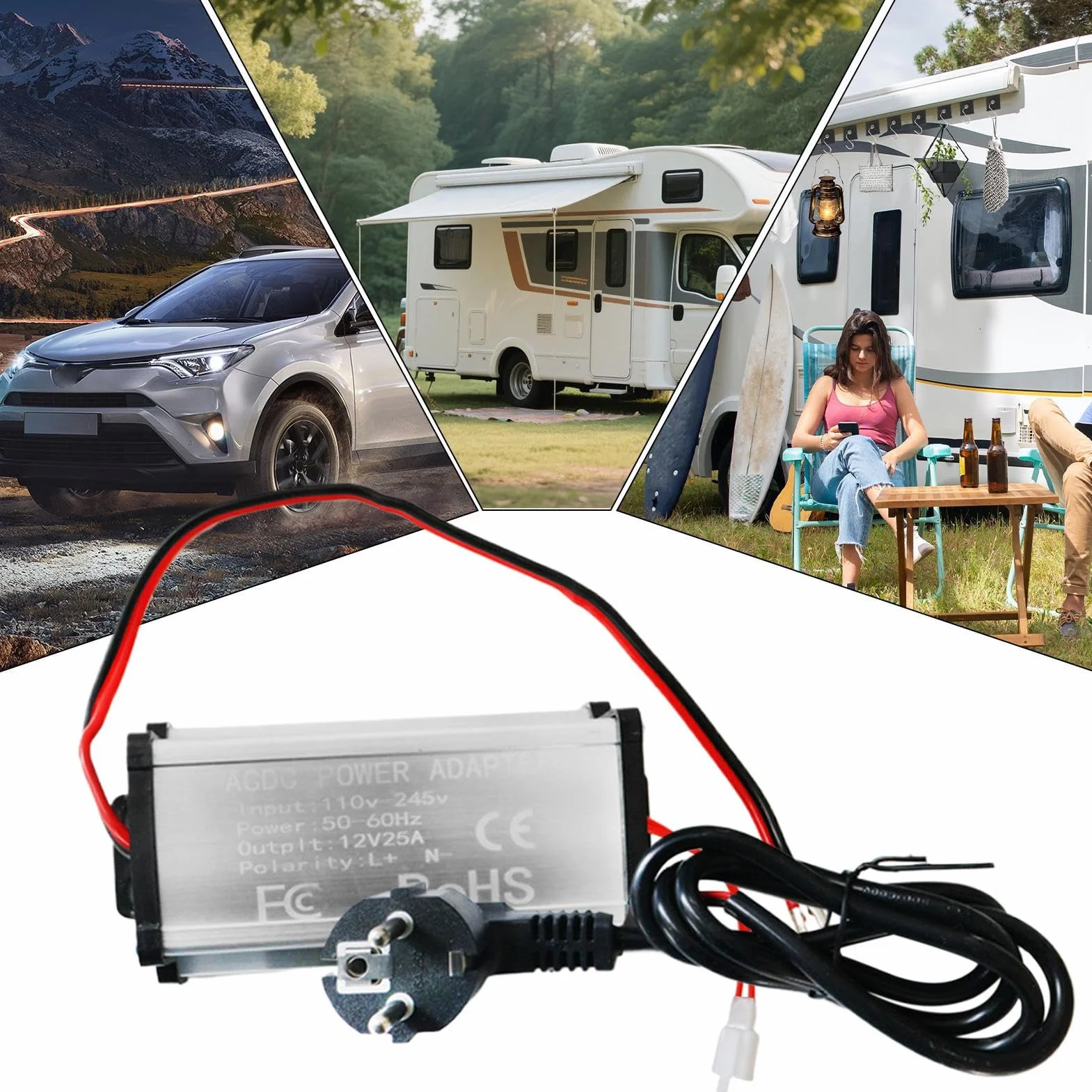 Zasilacz Do Grzejnika Diesla,Przetwornica Urządzeń Podłącz I Działaj - Zasilacz Do Grzejnika Diesla 220V Na 12V | Dla Kampera Vana Ciężarówki Pojazdu Kempingu Podróży Drogowej Domu