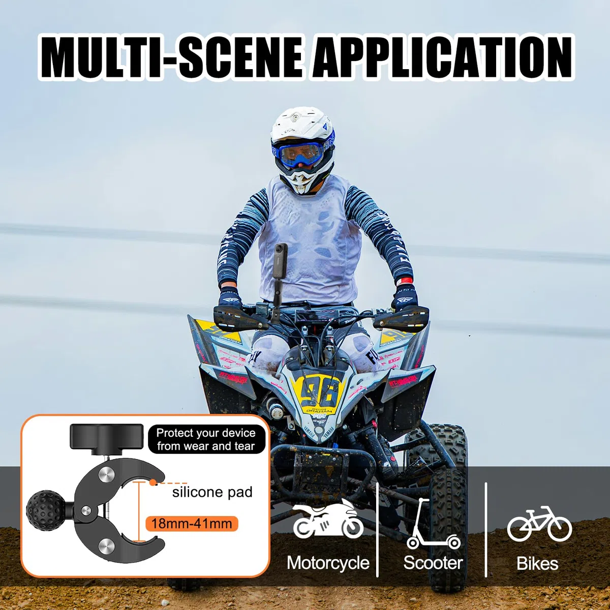 Podwójny Uchwyt Motocyklowy Do Statywu Fotograficznego Insta 360, Odbłyśnika Fotograficznego, Wysięgnika Fotograficznego, Parasola, Poprzeczek, Tyczki Akcesoria Do Fotografowania