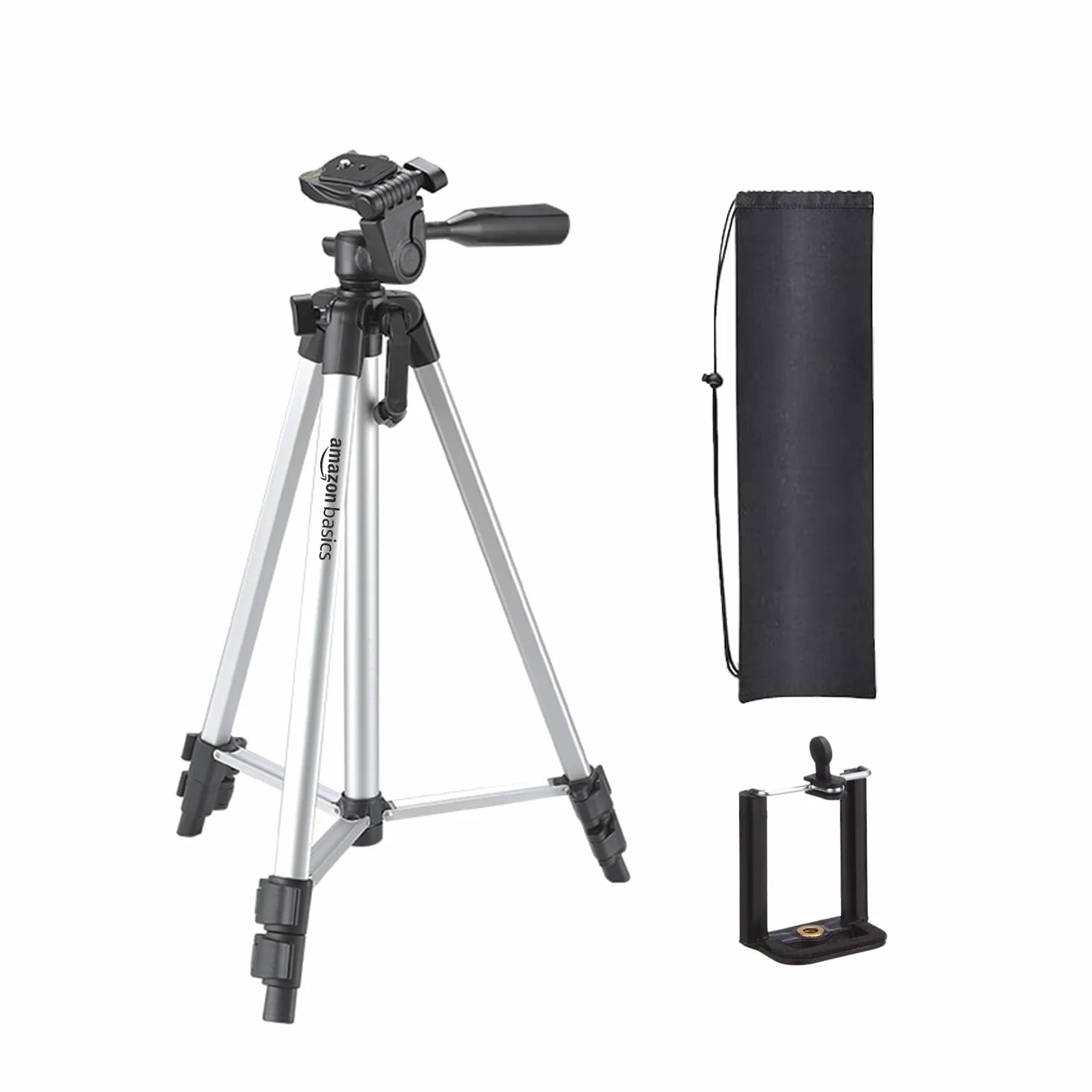Amazon Basics uniwersalny statyw do smartfona, aluminiowy, 127 cm, czarny