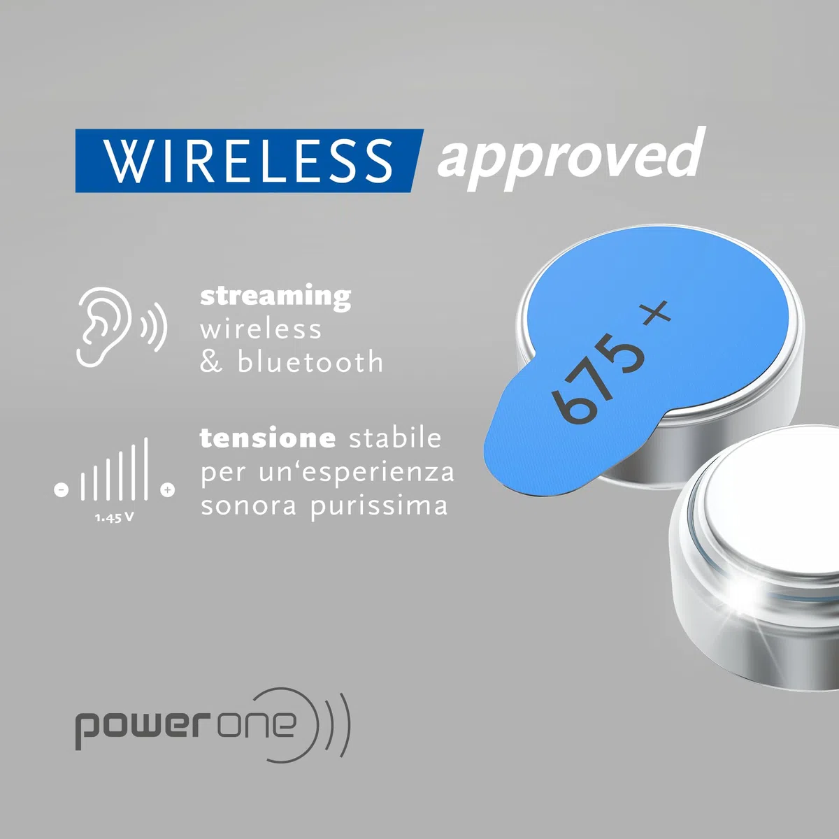 Power One Powerone Zestaw 60 baterii do aparatów słuchowych bez rtęci Rozmiar 675