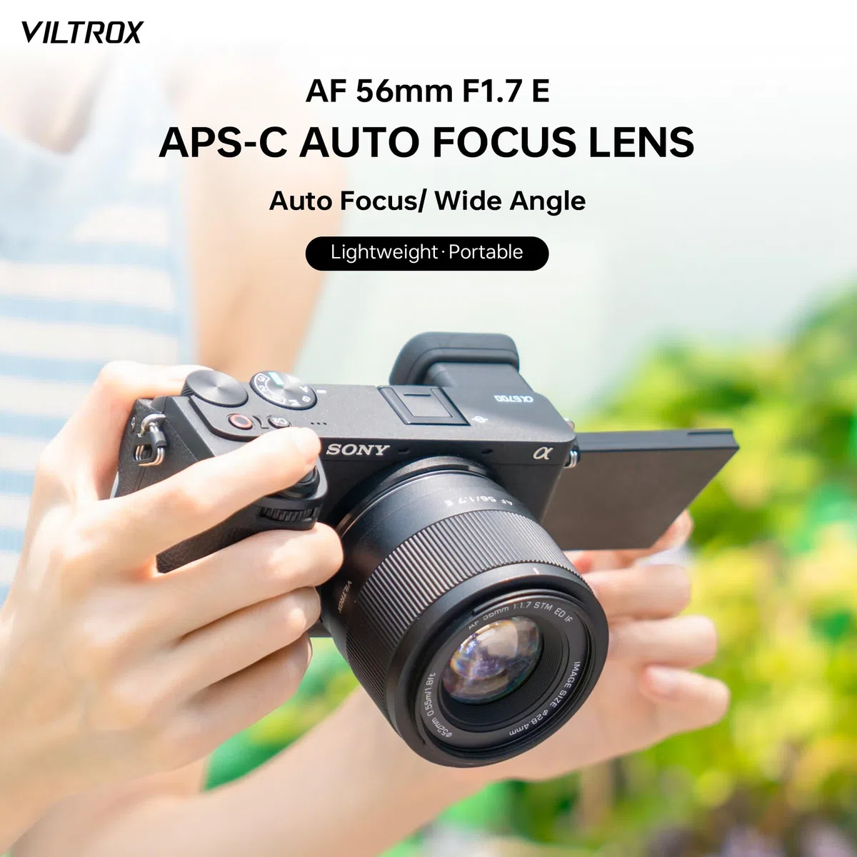 VILTROX 56mm F1.7 AF Obiektyw do mocowania Sony E, obiektyw stałoogniskowy APS-C o dużej przysłonie f/1.7 zgodny z aparatami Sony E Alpha a7cr a7cii a7c a6700 zv-e100 a6600 a6400 a7iv a7iii