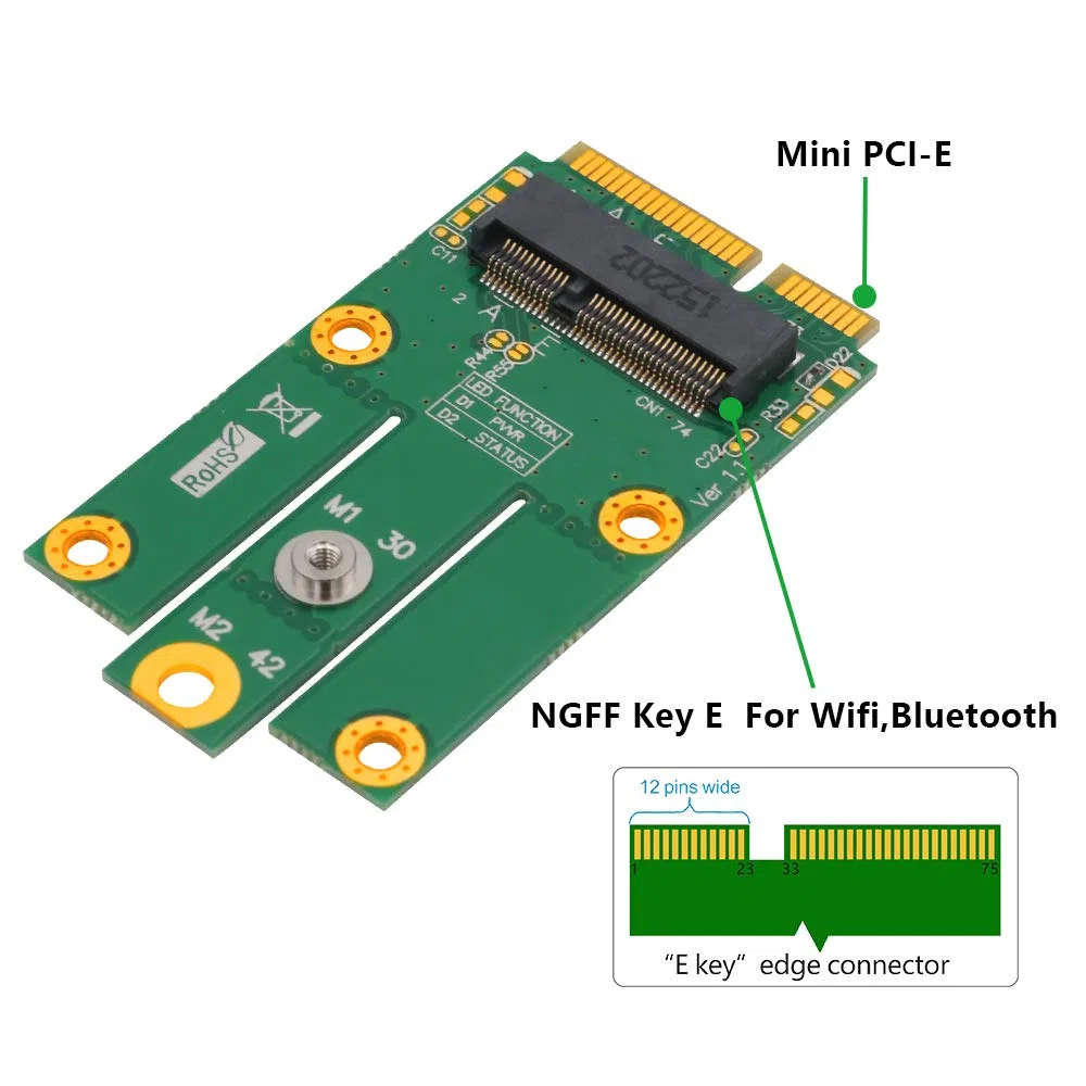 HLT m.2 (NGFF) do mPCIe (PCIe + USB) adapter